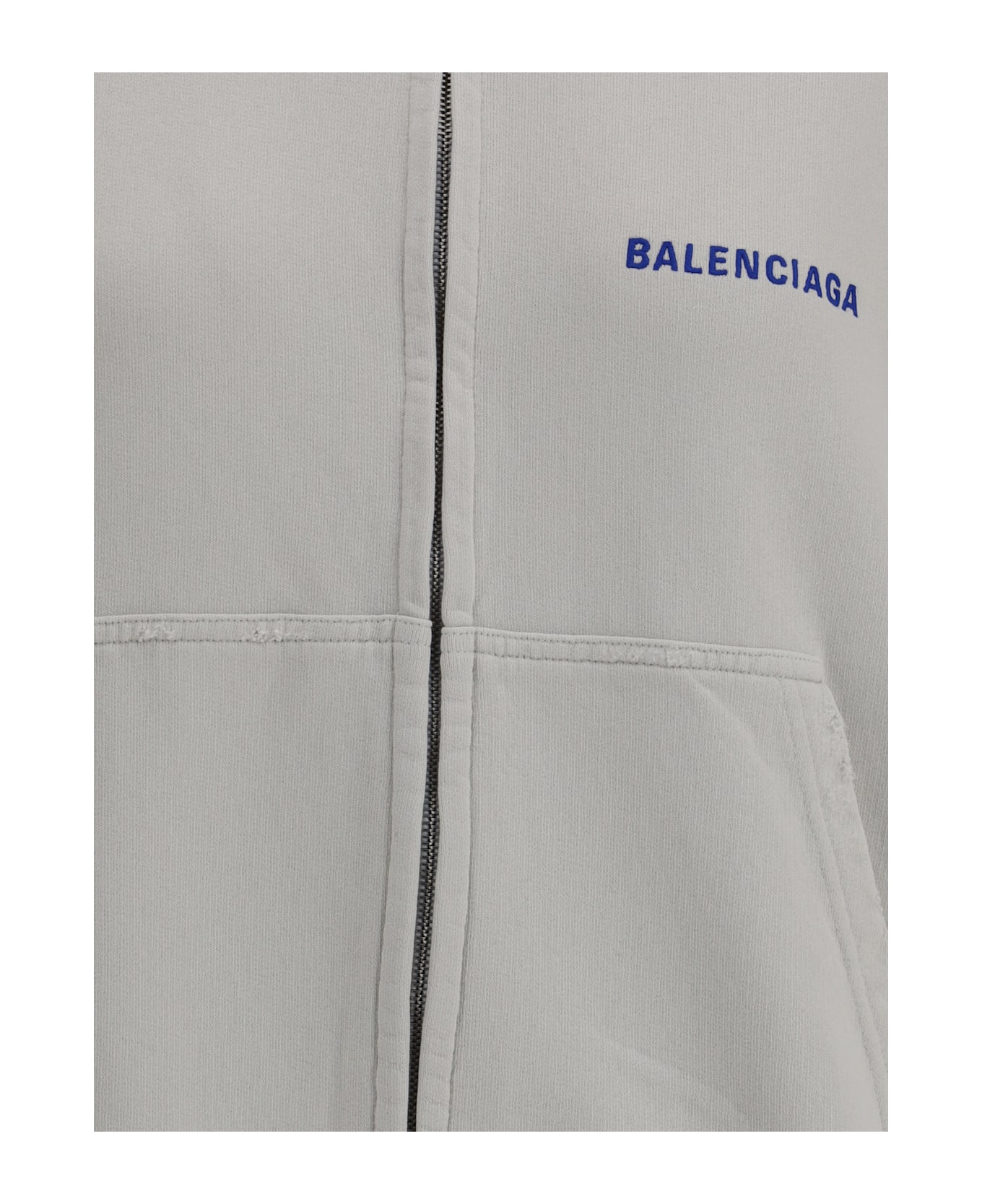 Balenciaga Logoed Hoodie - Dirty White E Sport Blue