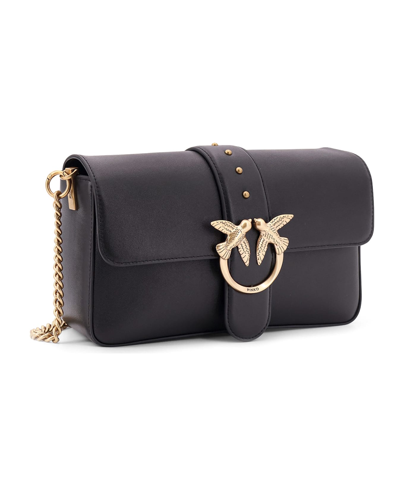 Pinko Love One Classic Shoulder Bag - Q Nero Antique Gold