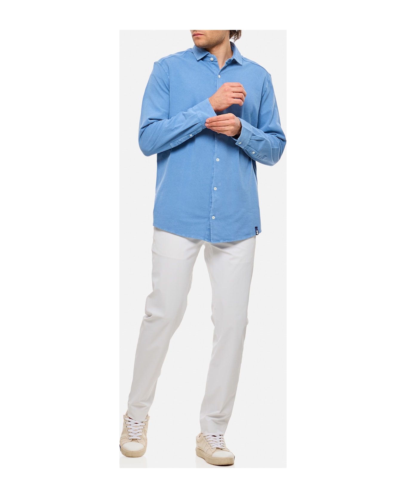 Drumohr Piquet Shirt - Clear Blue