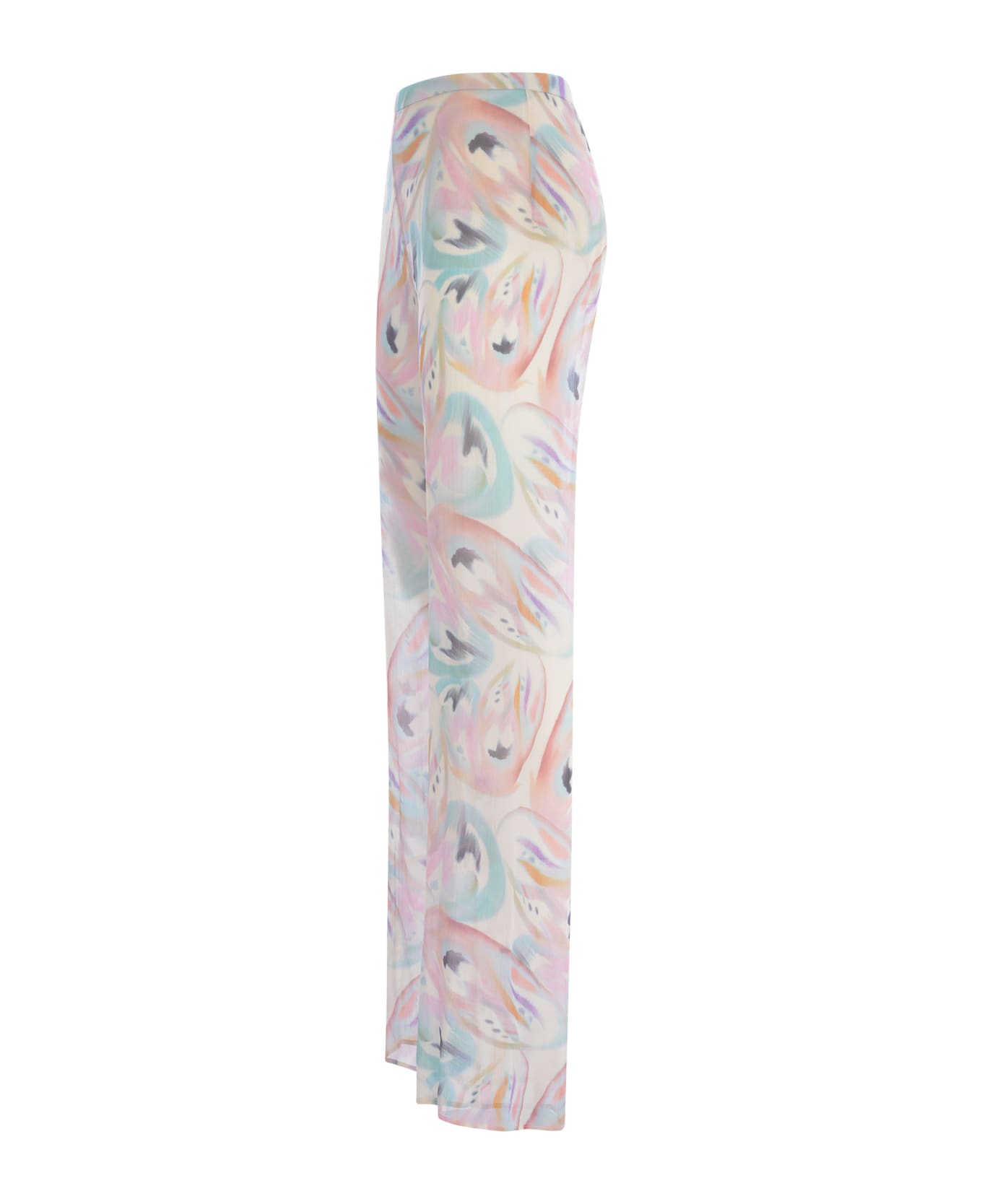 Etro Trousers Etro "butterfly" In Silk - Crema