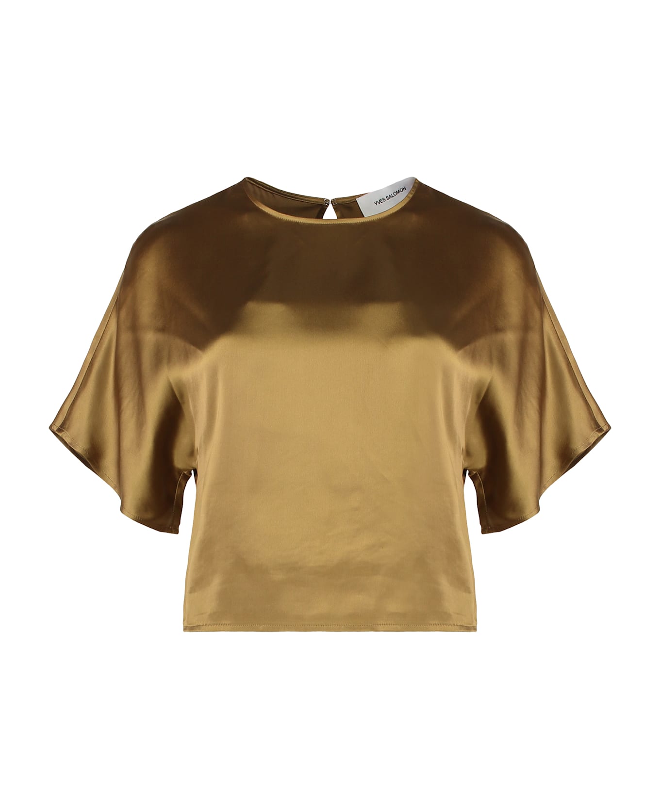 Yves Salomon Satin Blouse - Bronze