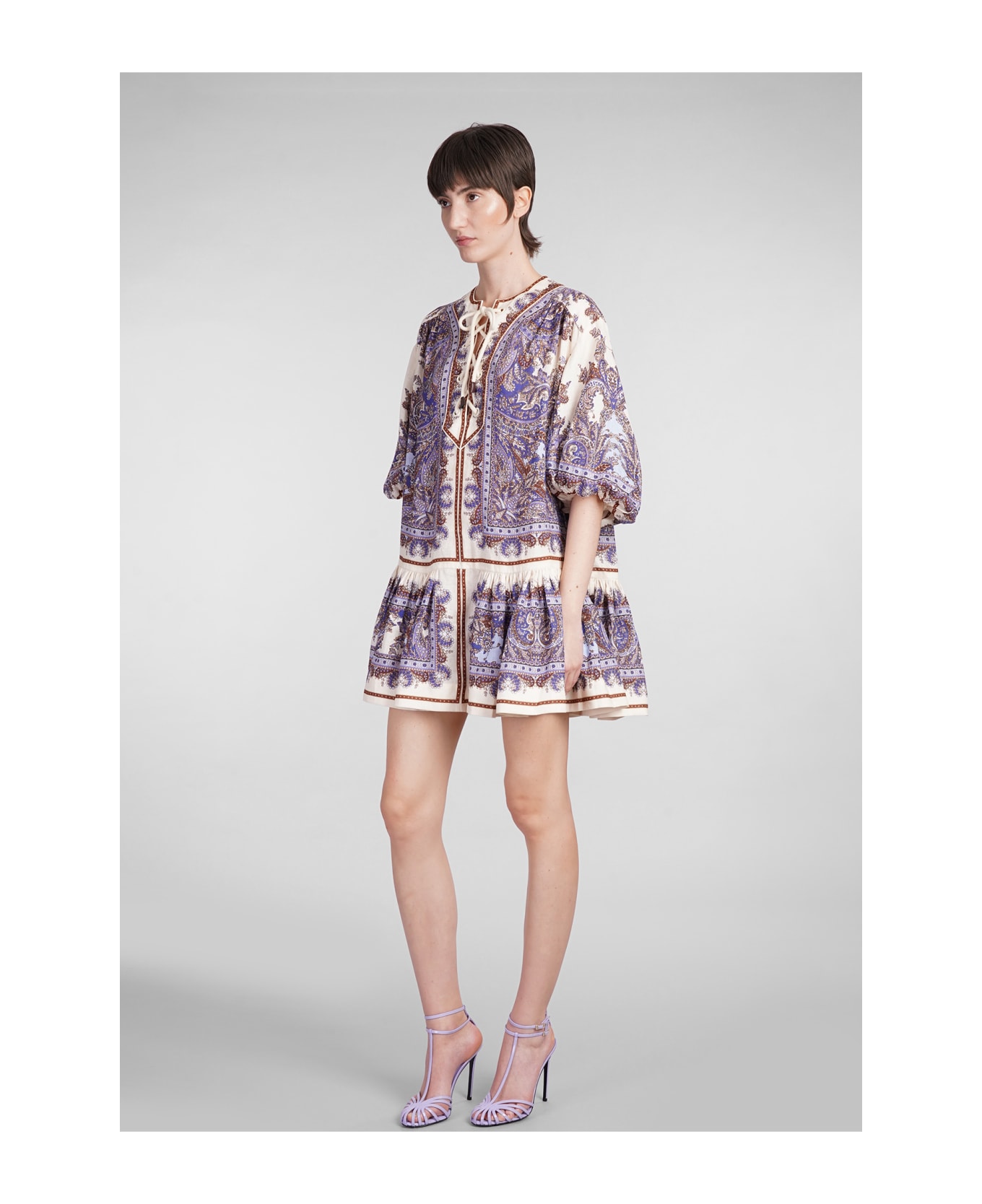 Zimmermann 'ottie Eyelet Mini' Dress - Purple Paisley