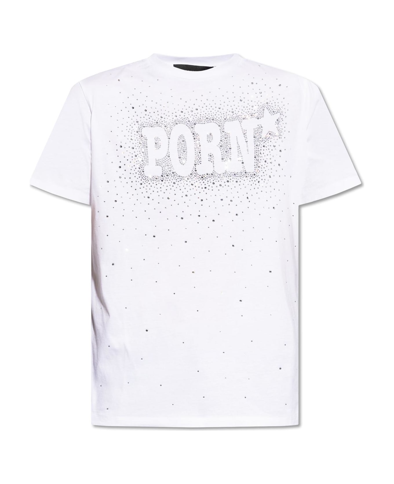 Dsquared2 T-shirt With Sparkling Crystals - WHITE シャツ