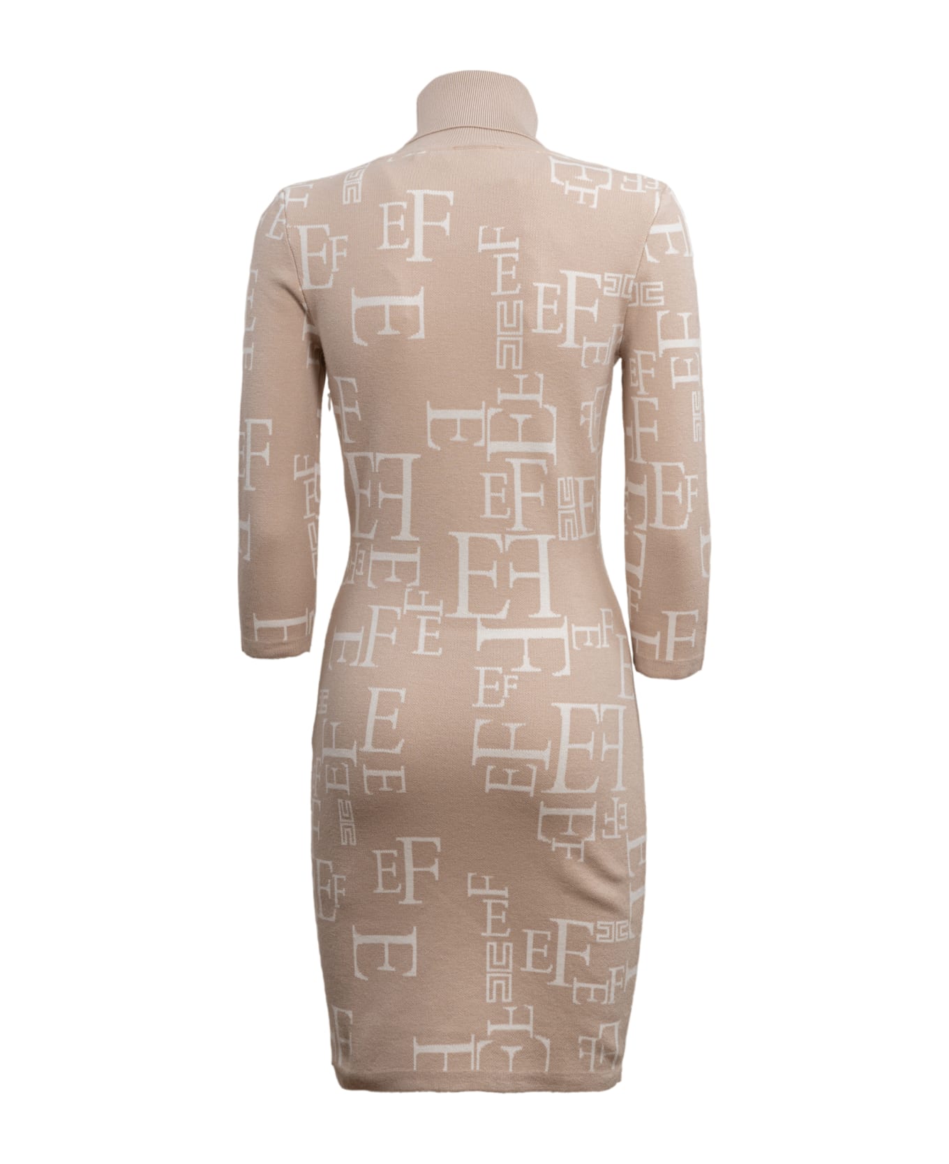 Elisabetta Franchi Ribbed Minidress - Beige