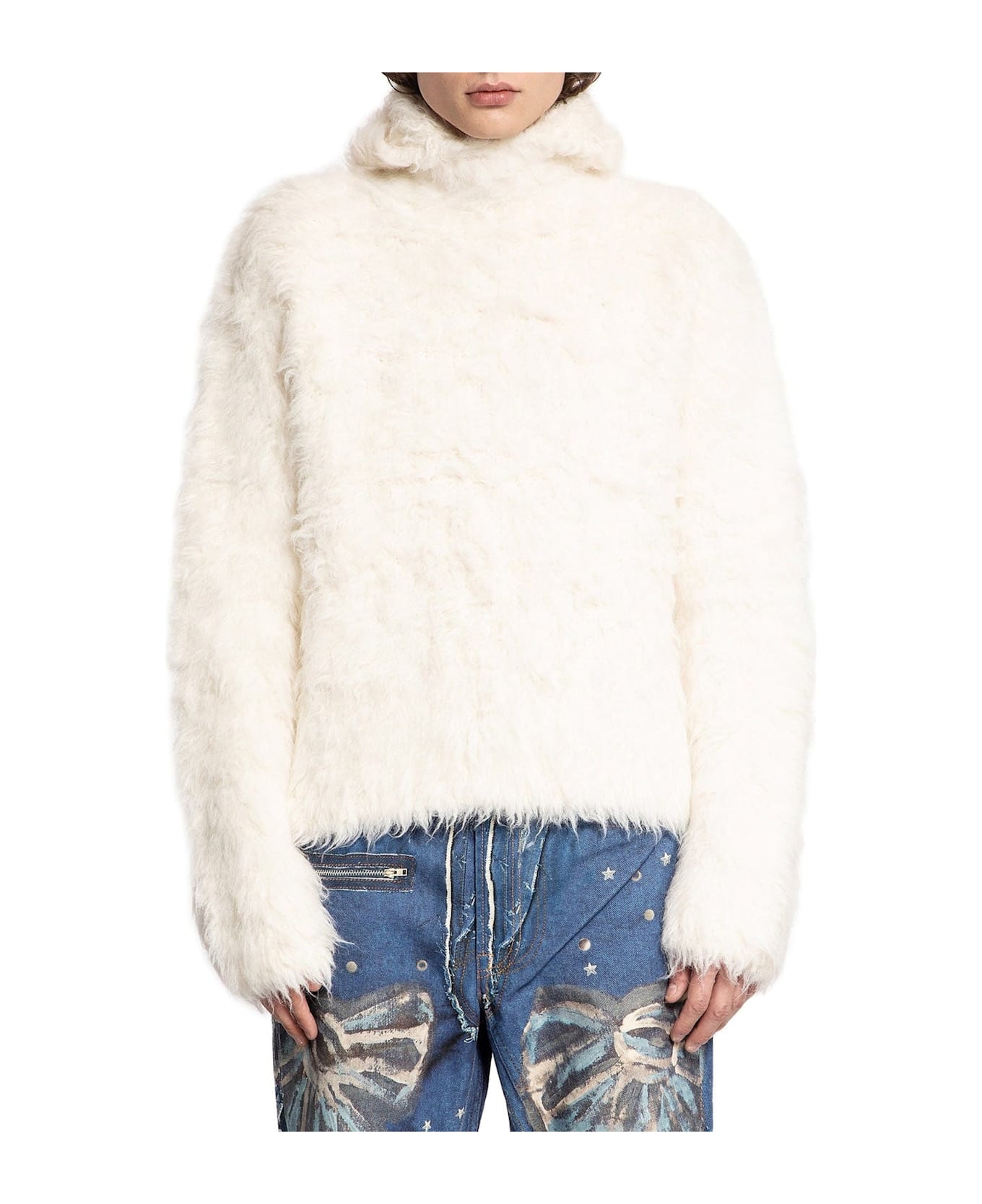 Acne Studios Alpaca Blend Hooded Sweatshirt - White