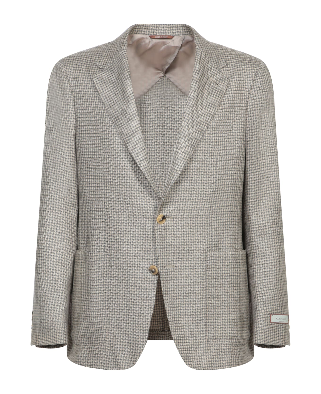 Canali Beige/grey Cashmere Jacket - Grey