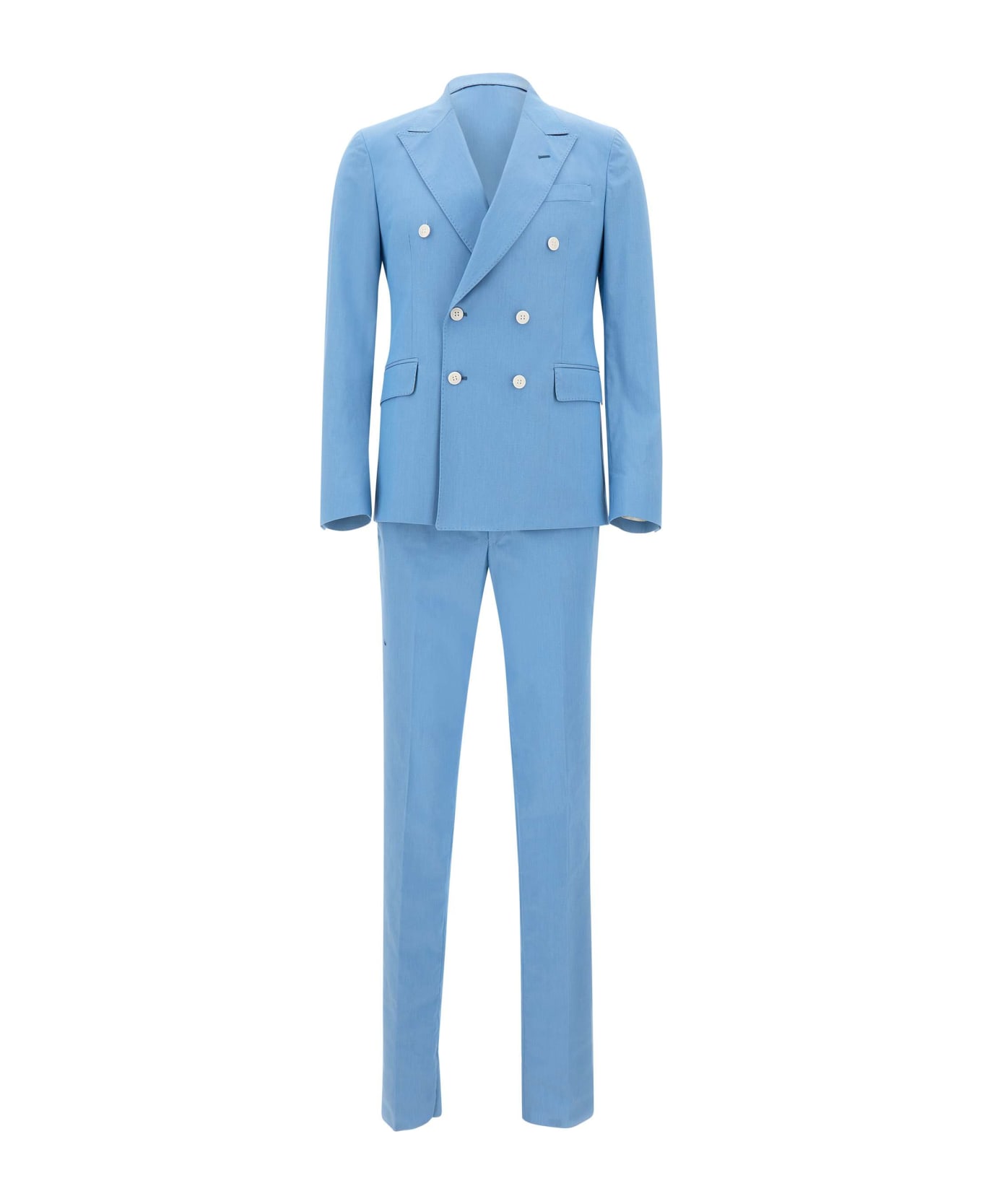 Brian Dales Two-piece Cotton Blend Suit - LIGHT BLUE