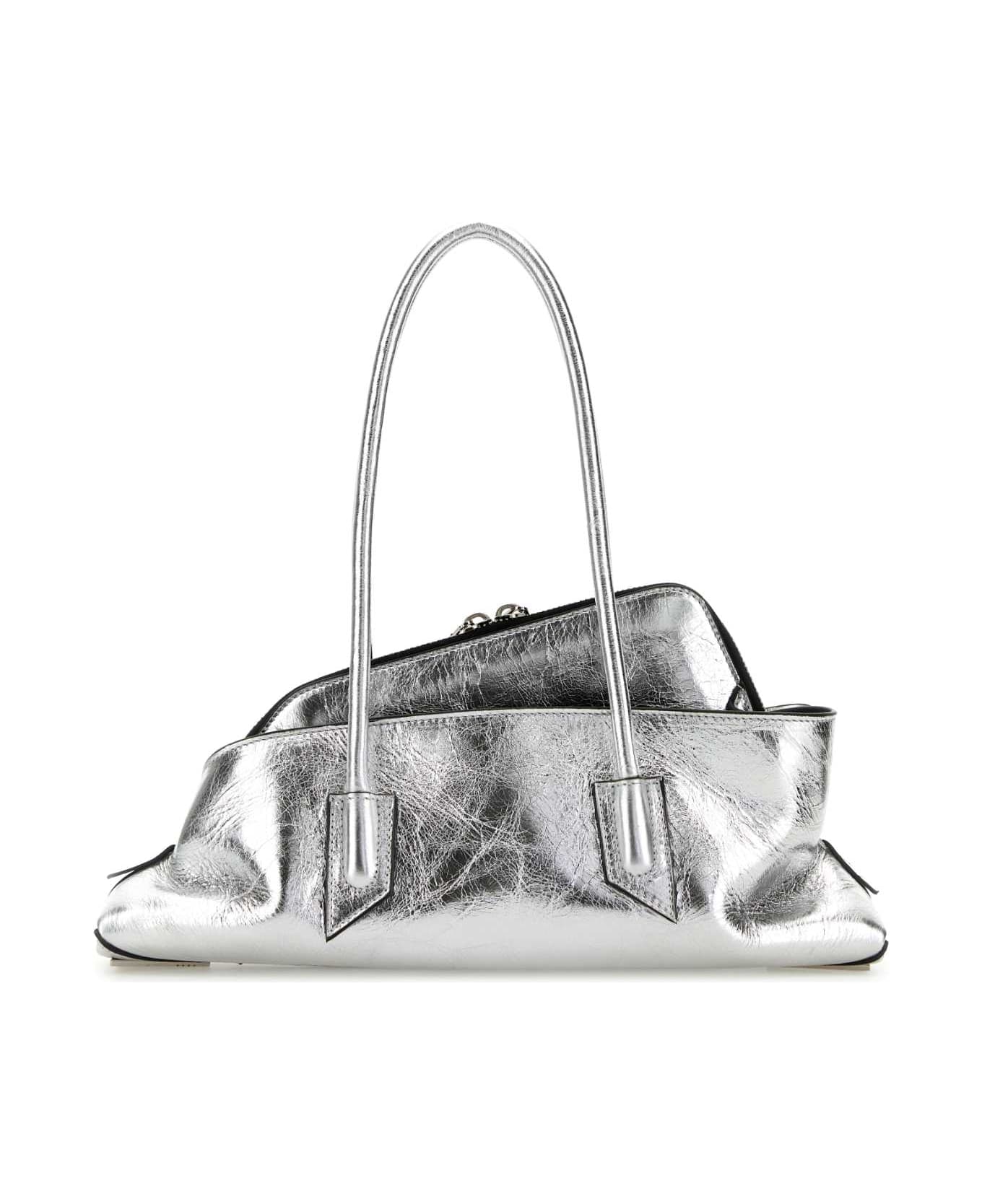 The Attico Silver Leather Small La Passeggiata Handbag - SILVER