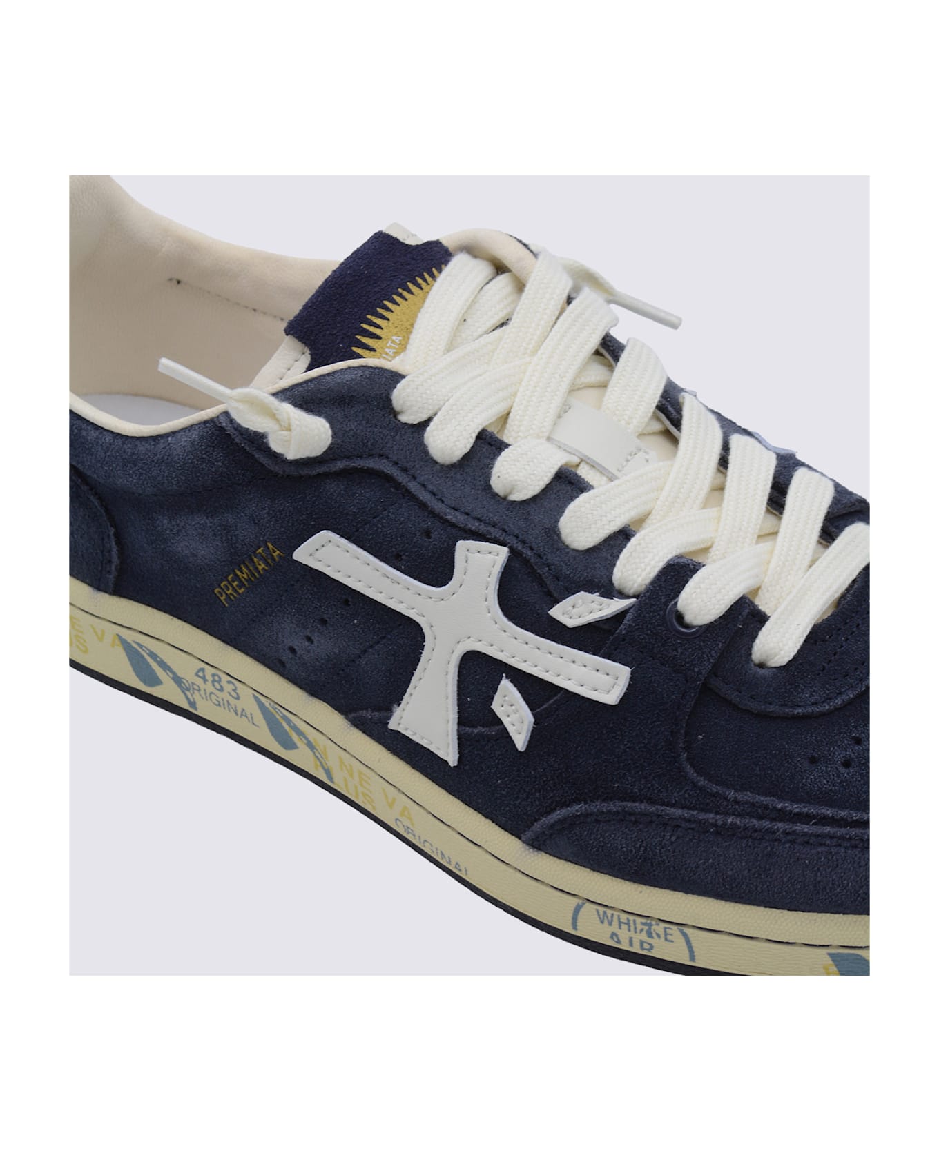Premiata Navy Basket Clay Sneakers
