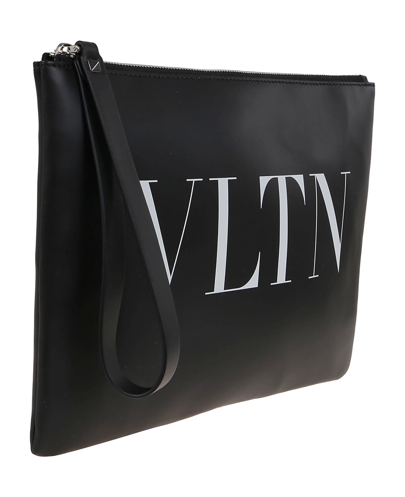Valentino Garavani Large Handle Pouch Vltn - Ratio Et Motus SSENSE Exclusive Black Eclipse Bag