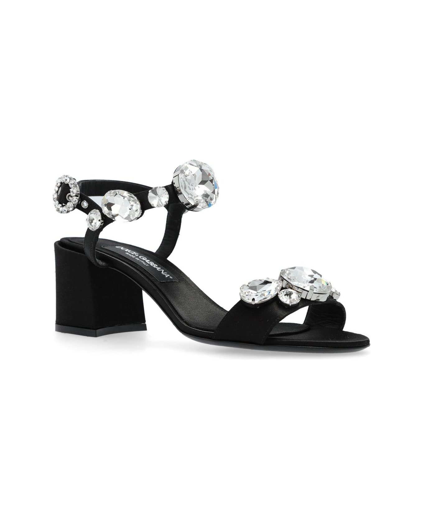 Dolce 
Gabbana Gemstone Embellishment Heeled Sandals - Nero Crystal