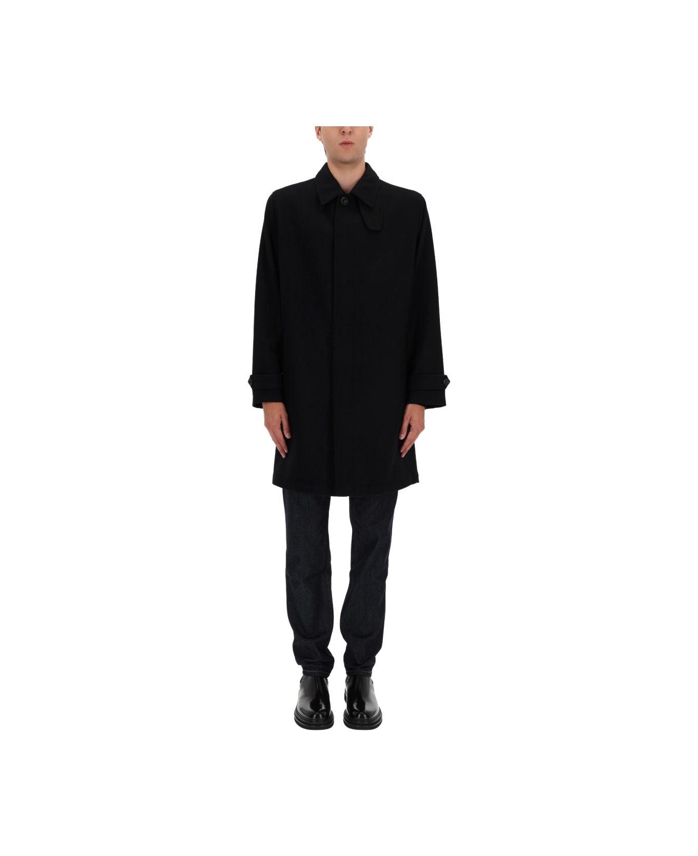 Hugo Boss Short Wool Coat - BLACK