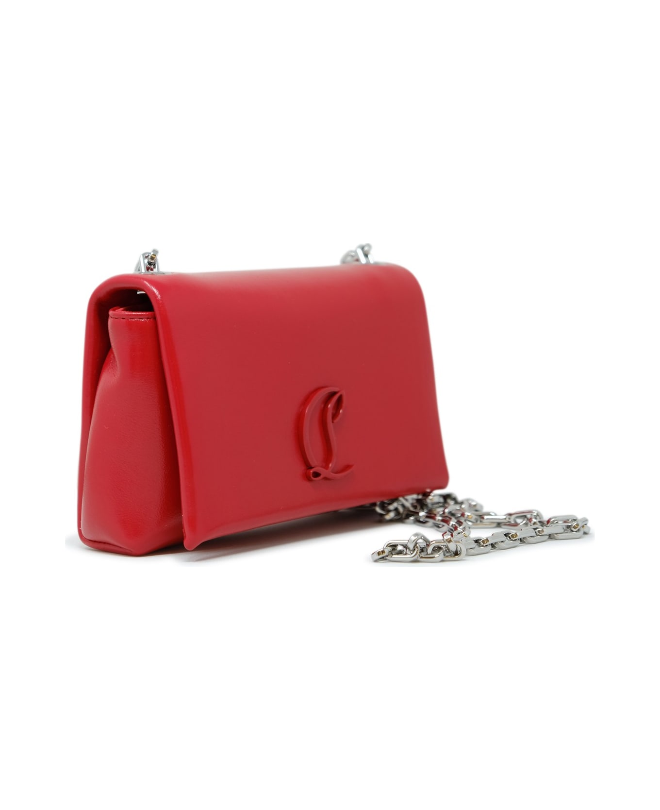 Christian Louboutin Red Leather Loubi54 Soft Pouch Bag - LOUBI