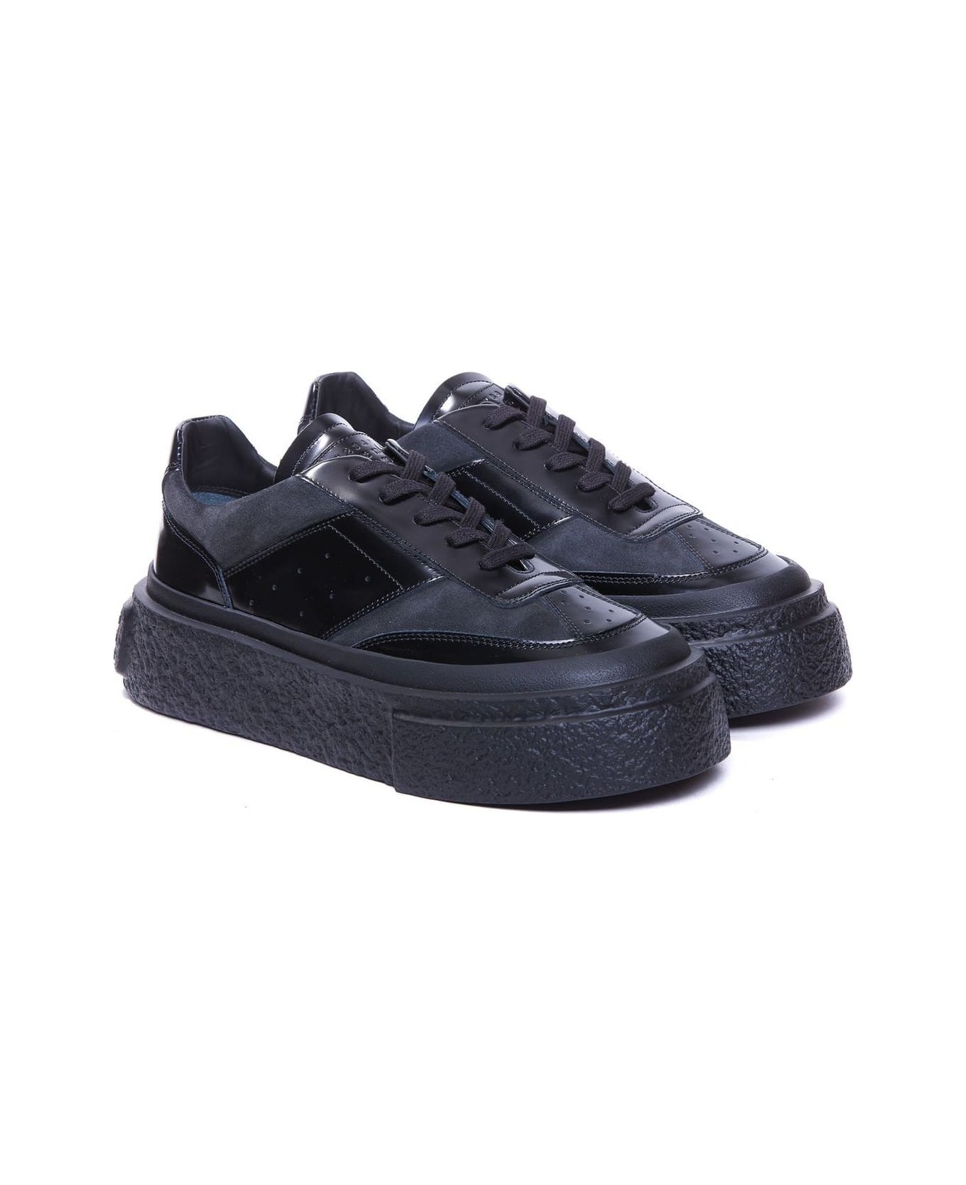 MM6 Maison Margiela Gambetta Lace-up Sneakers - Black/Stretch Limo