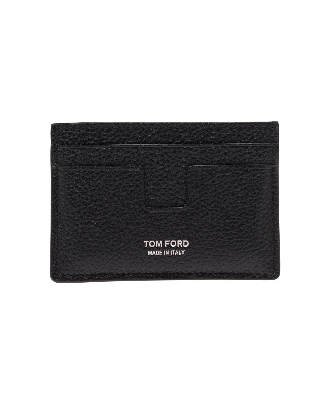 Tom Ford Logo Printed Classic Credit Card Holder - Black