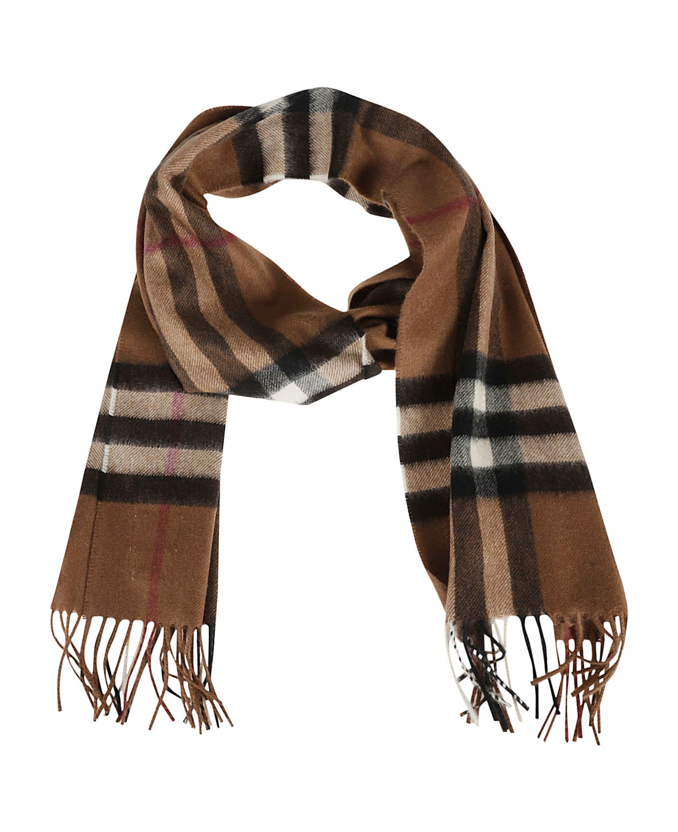 Burberry Check Fringed Scarf - Birch Brown