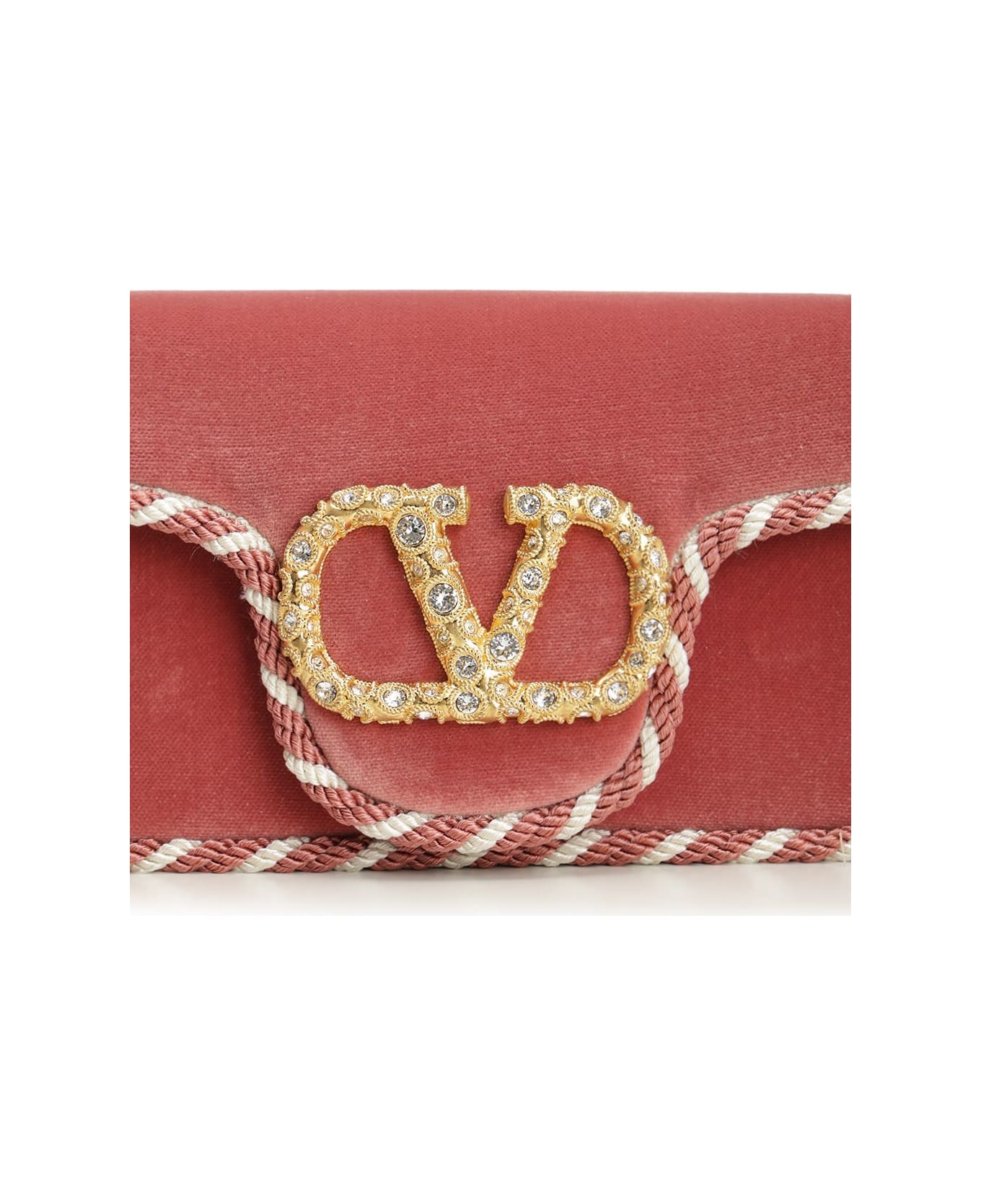 Valentino Garavani Locò Mini Velvet Clutch - PHARD/BURRO/PHARD/CRYSTAL
