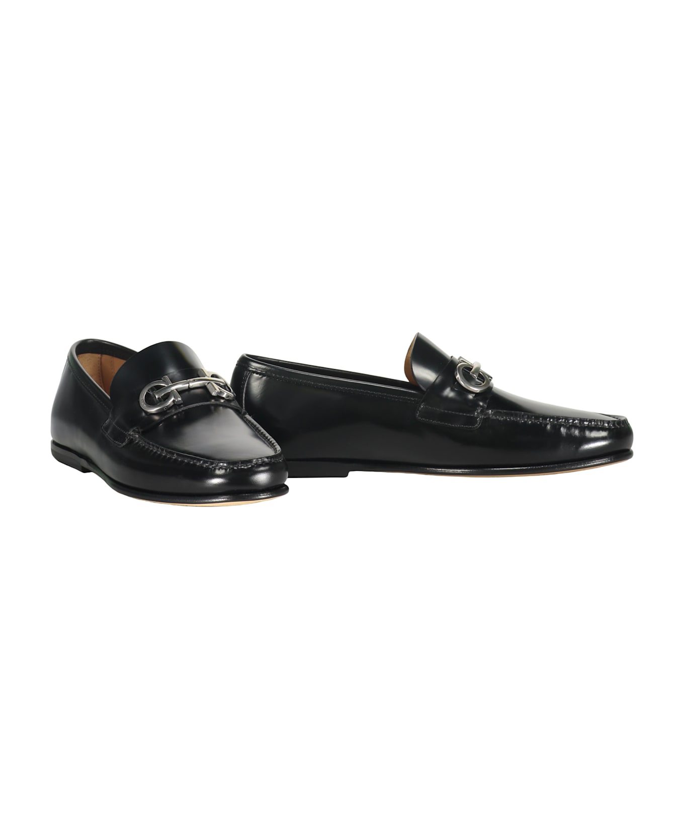 Ferragamo Leather Loafers - black