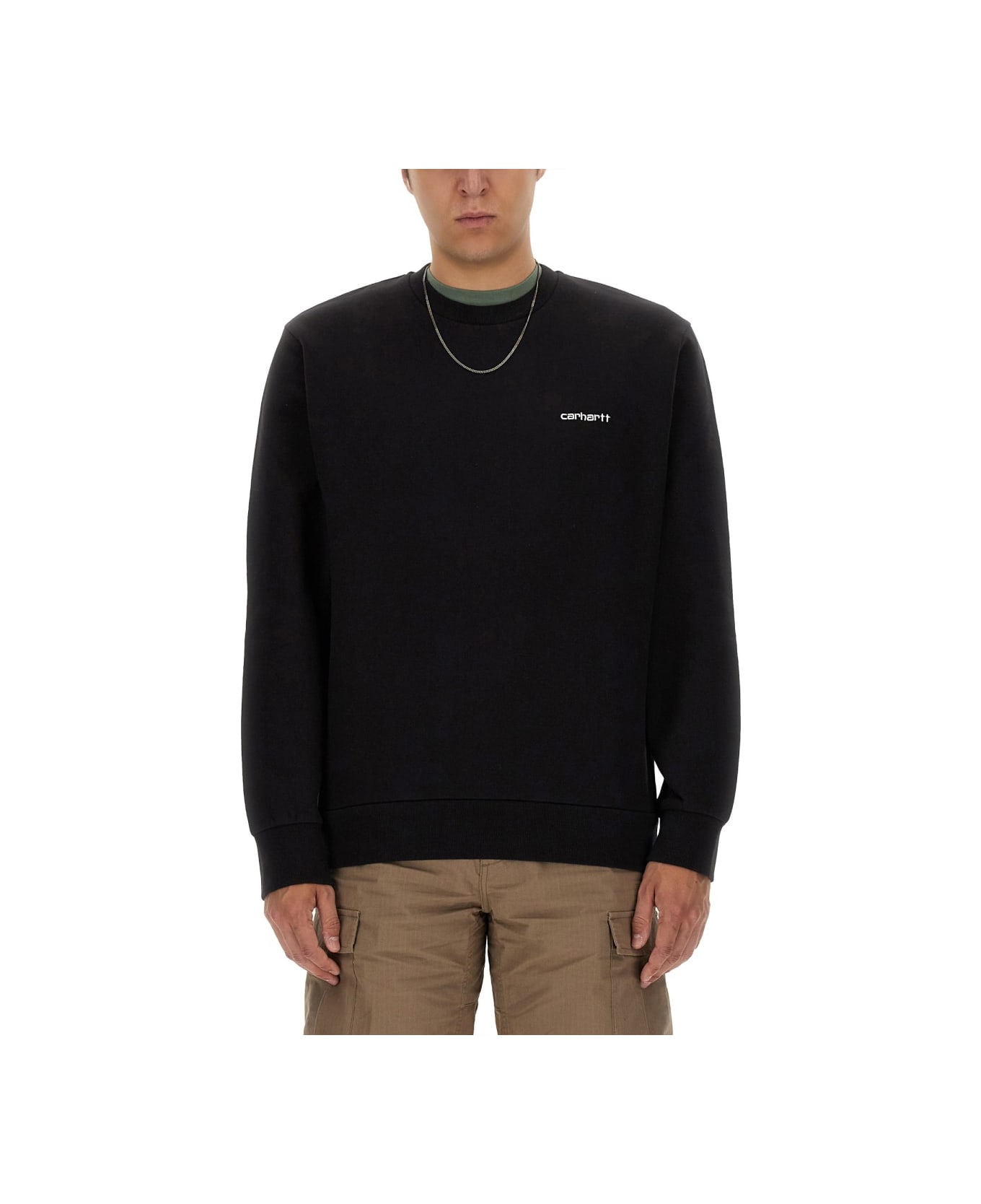 Carhartt Sweatshirt With Logo Embroidery - BLACK