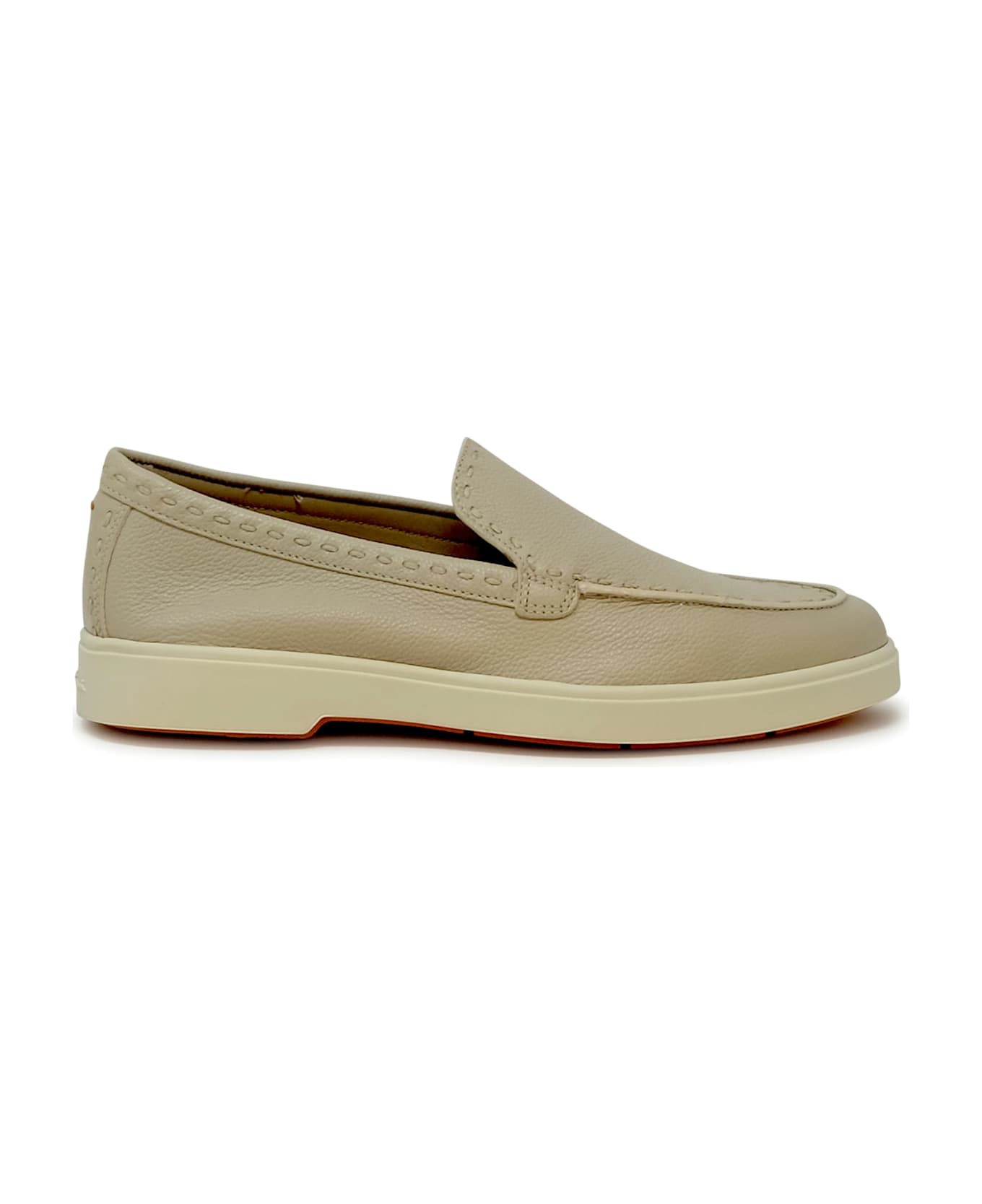 Santoni Leather Loafer - NUDE