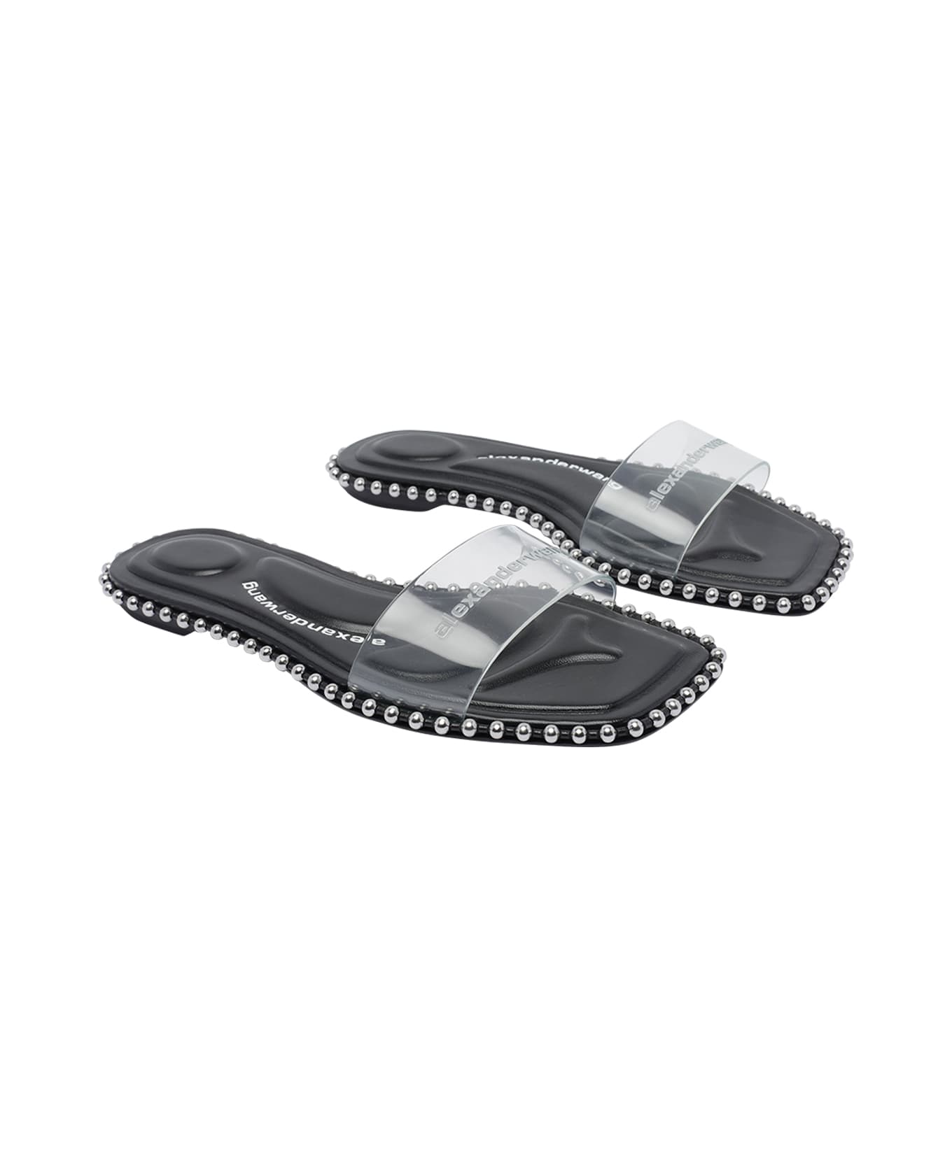 Alexander Wang Nia Ballchain Flat Sandals - Black