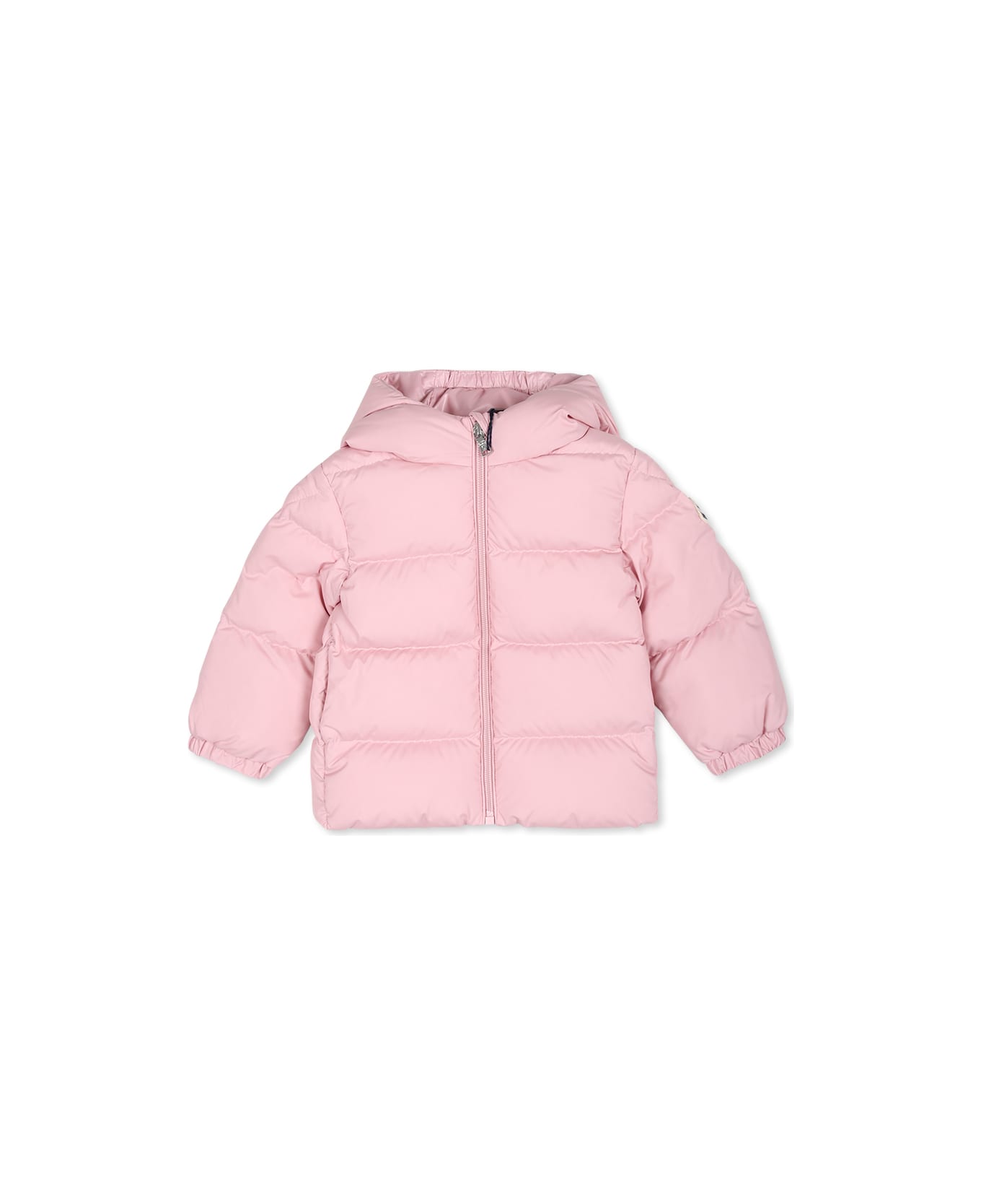 Moncler Sharon Pink Down Jacket For Baby Girlwith Logo - Rosa