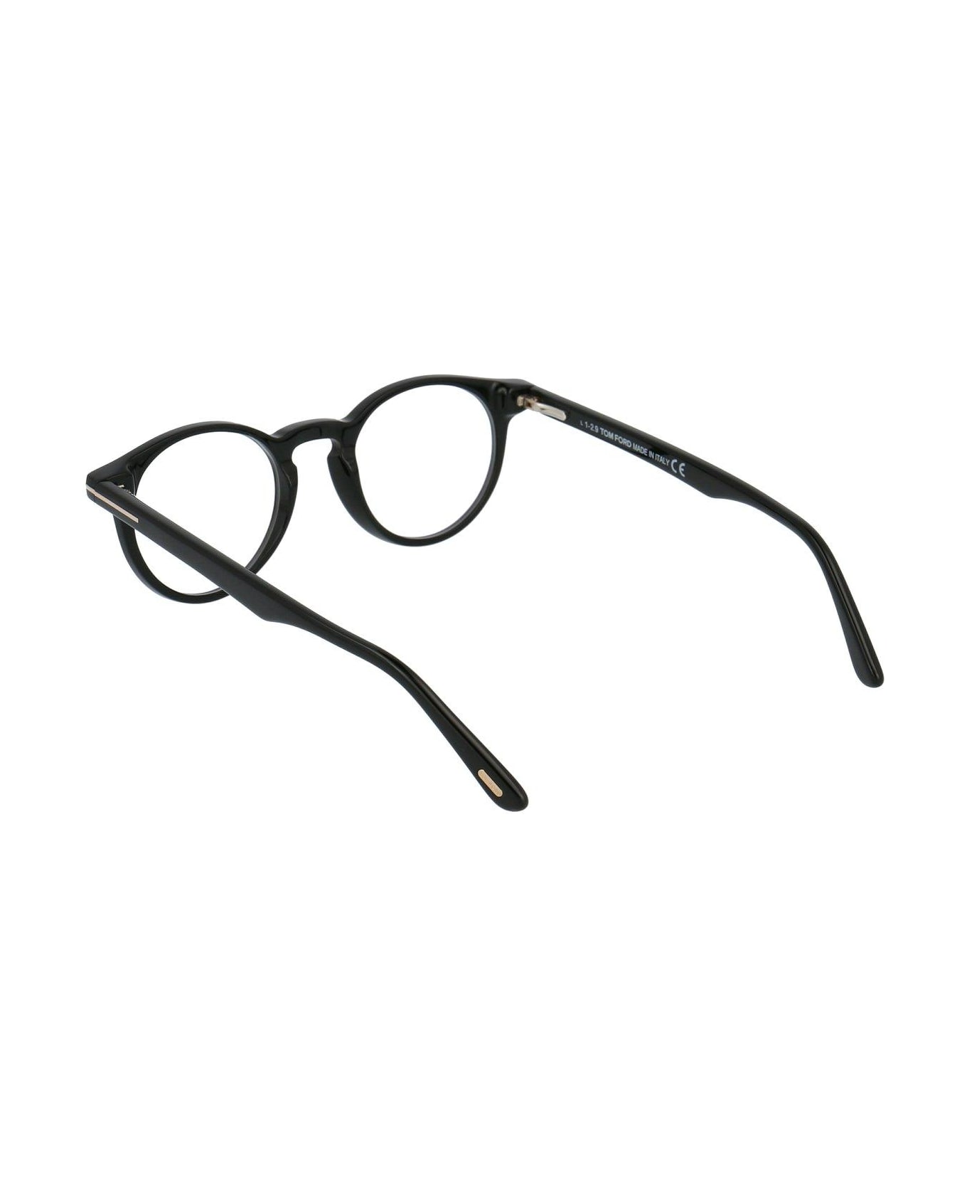Tom Ford Eyewear Round Frame Glasses Glasses - 001 Nero Lucido アイウェア