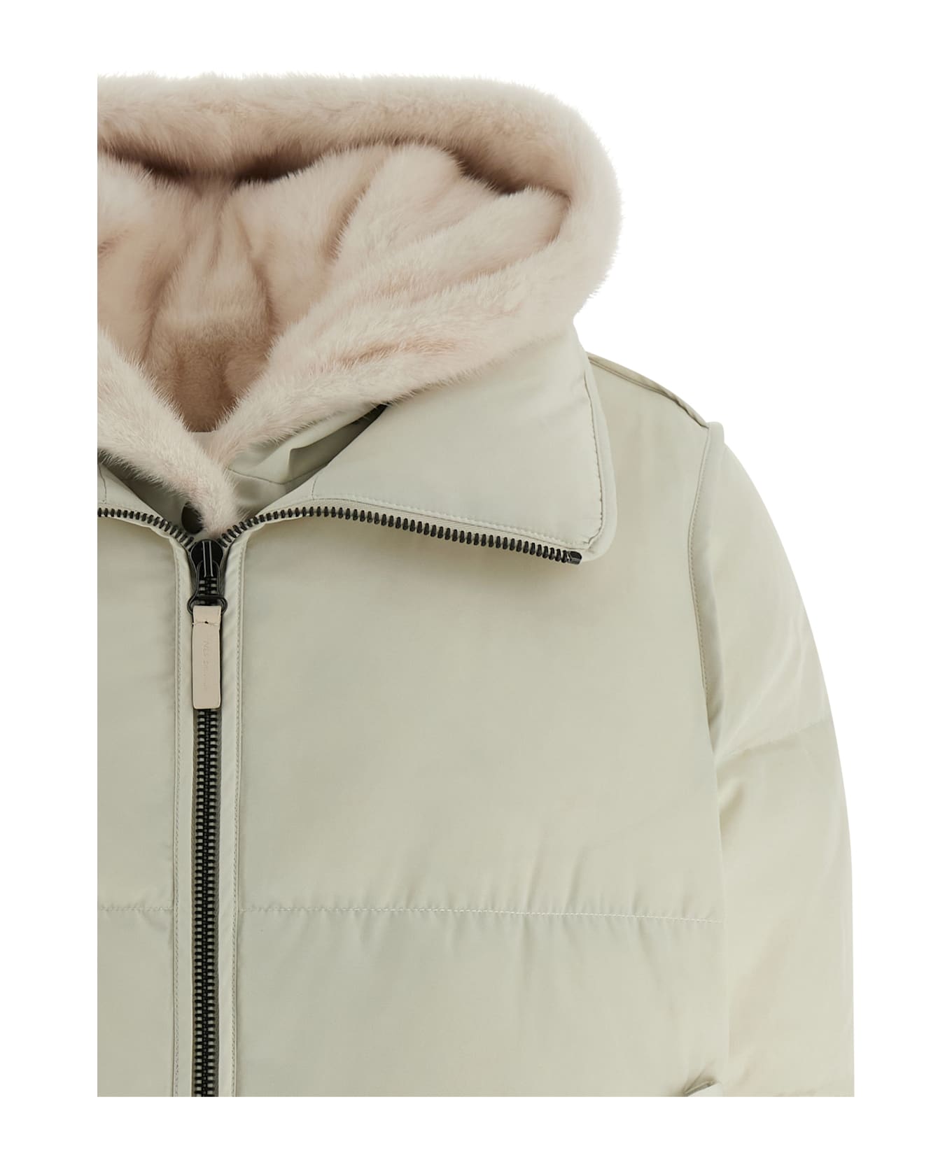 Salomon Fur Insert Cropped Down Jacket - White