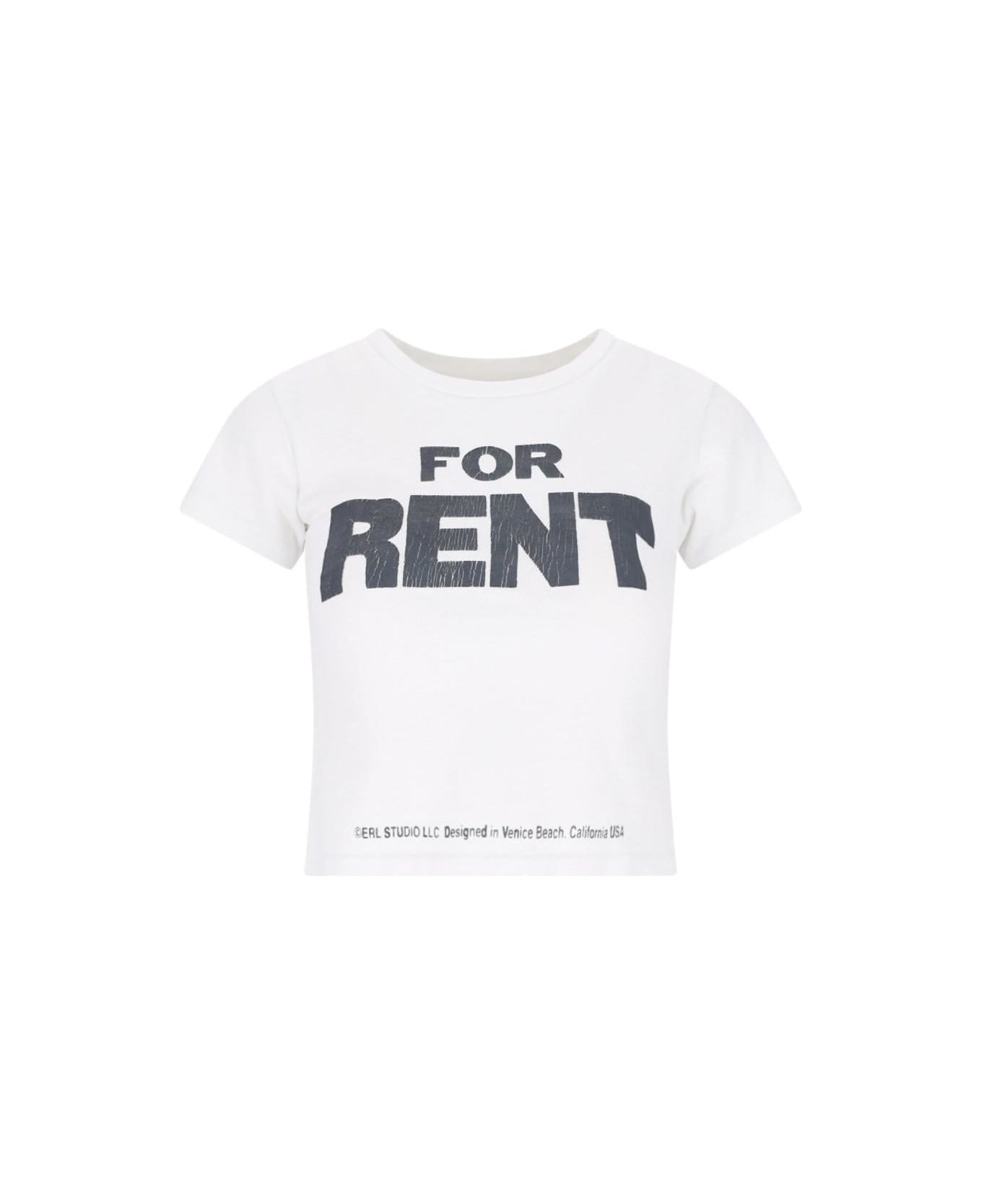 ERL Printed Cropped T-shirt - White