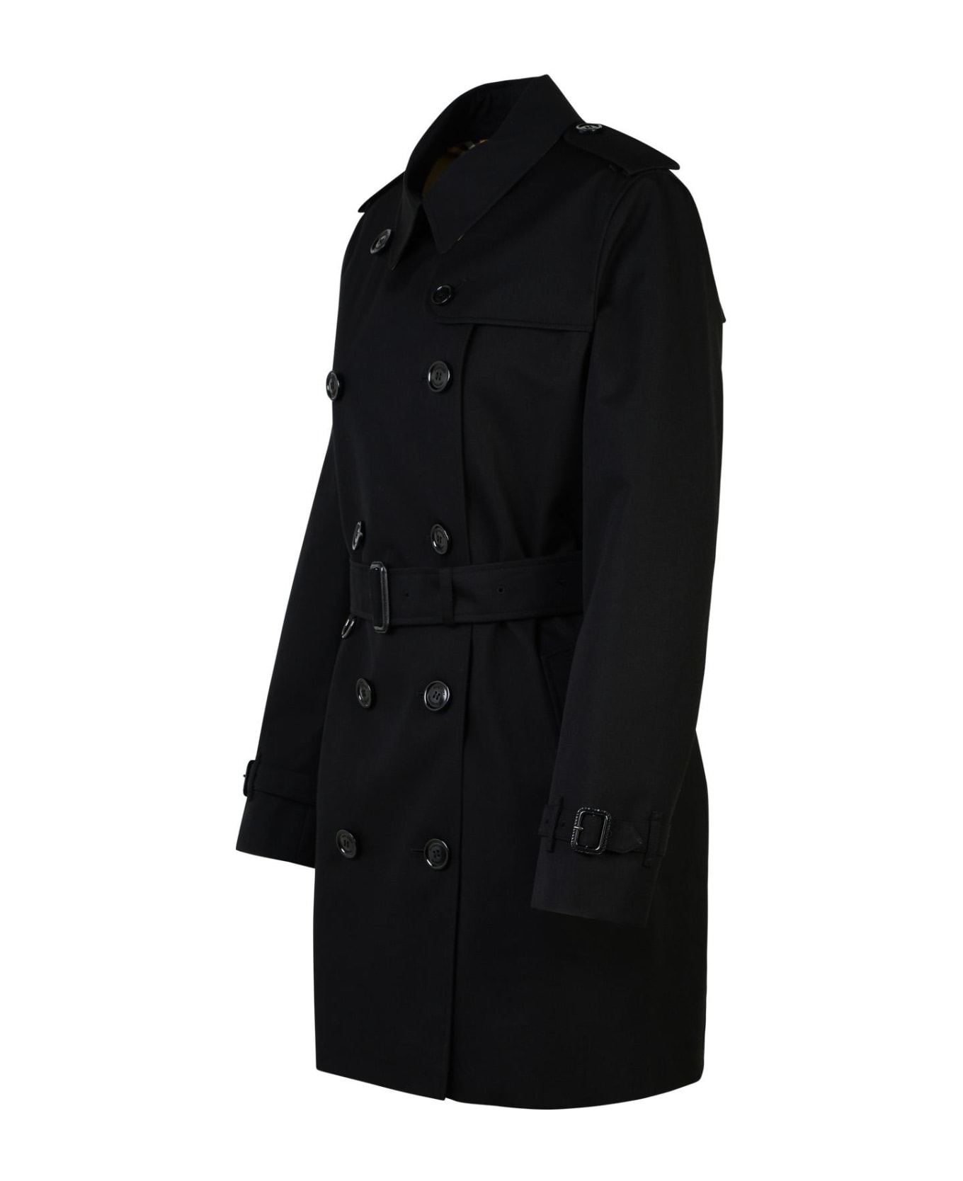 Burberry 
kensington
 Black Polyester Trench Coat - Black