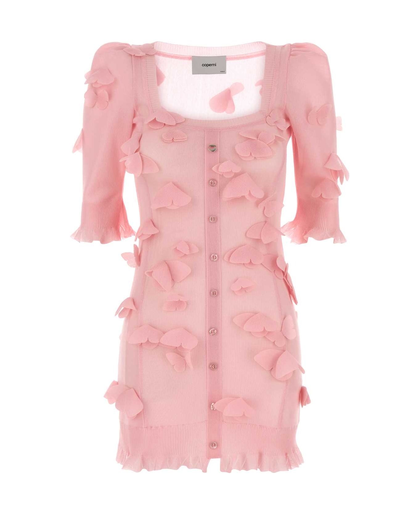 Coperni Pink Knit Mini Dress - PINK