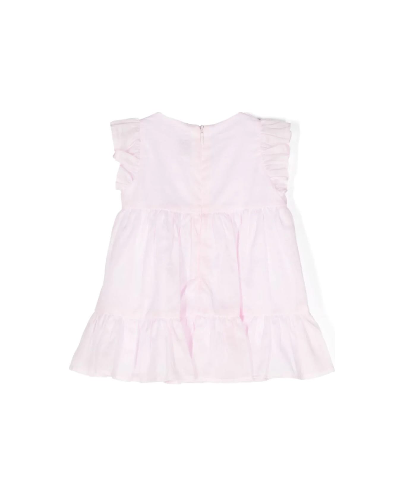Il Gufo Pink Cotton Voile Dress With Culotte - Pink