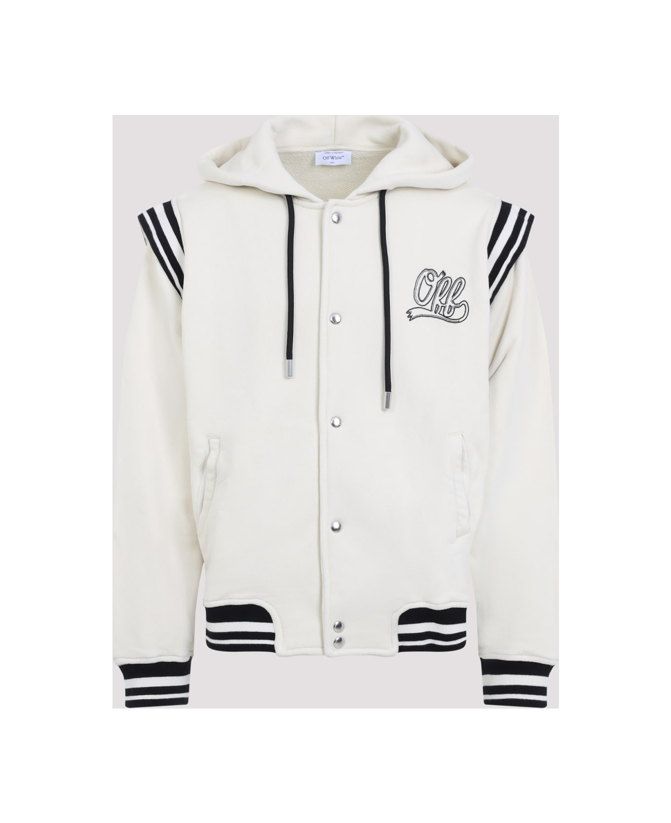 Off-White Off Fleece Varsity Hoodie - B White