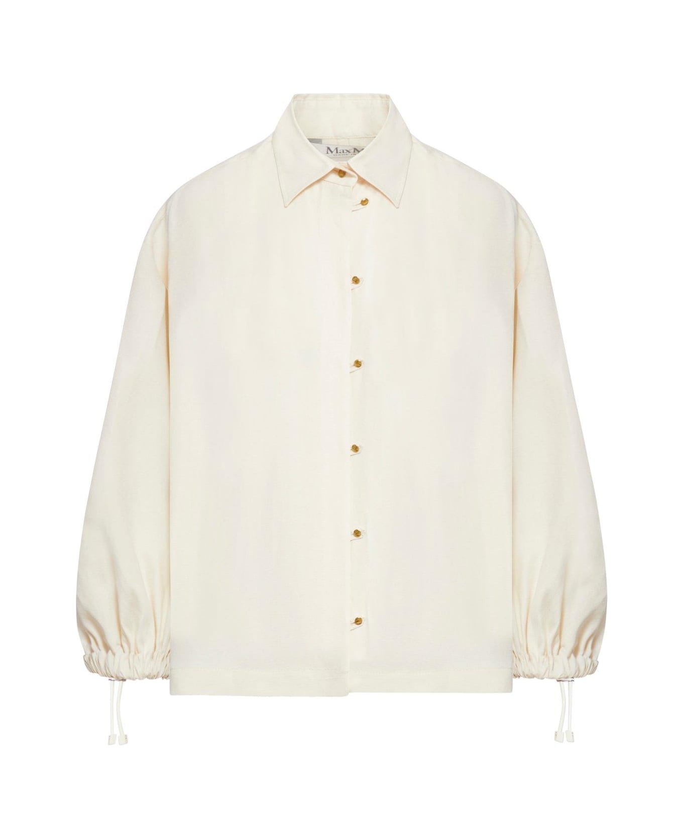 Max Mara Buttoned Long-sleeved Top - White Ivory