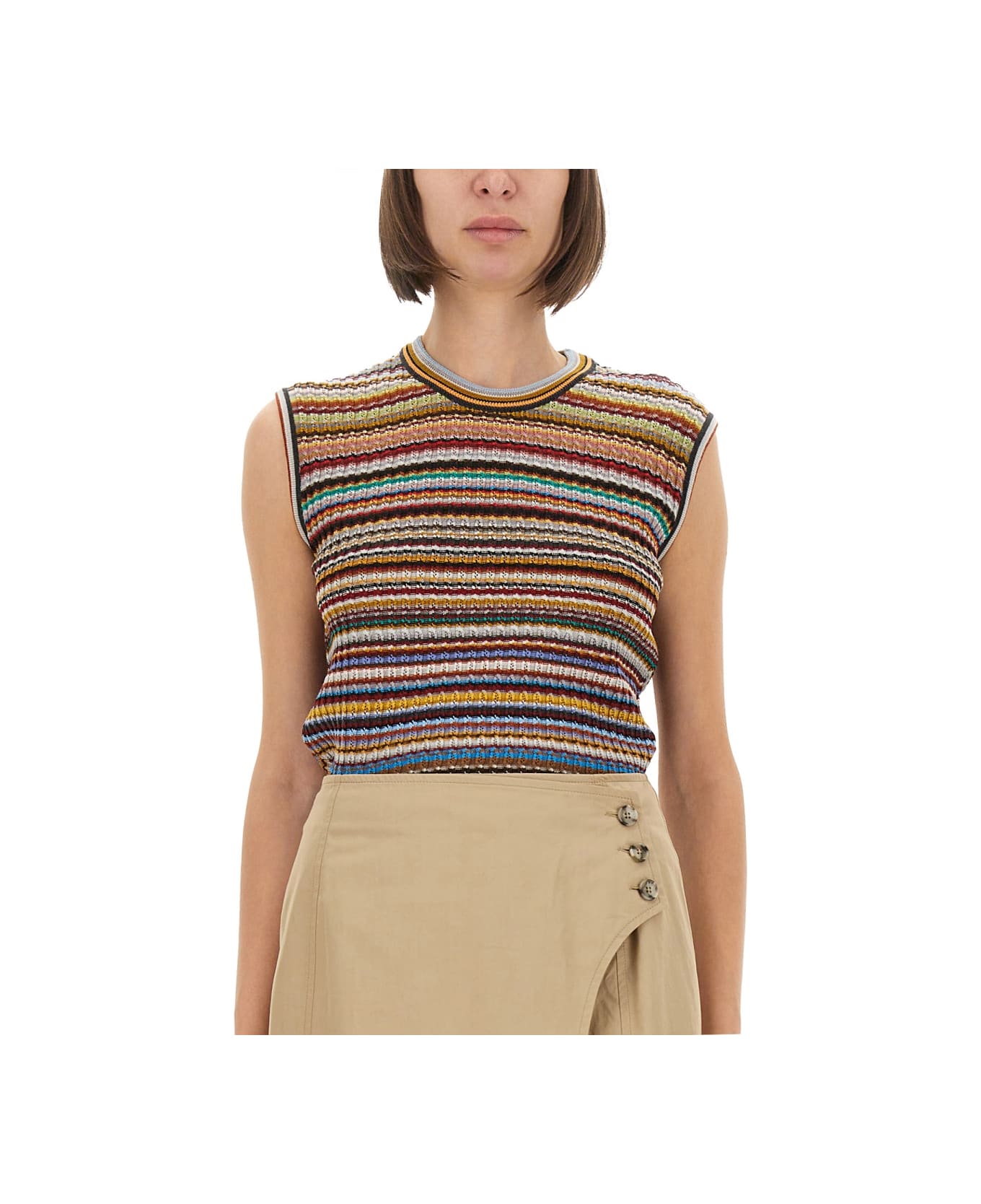 Paul Smith "signature Stripe" Knit Vest - MULTICOLOUR