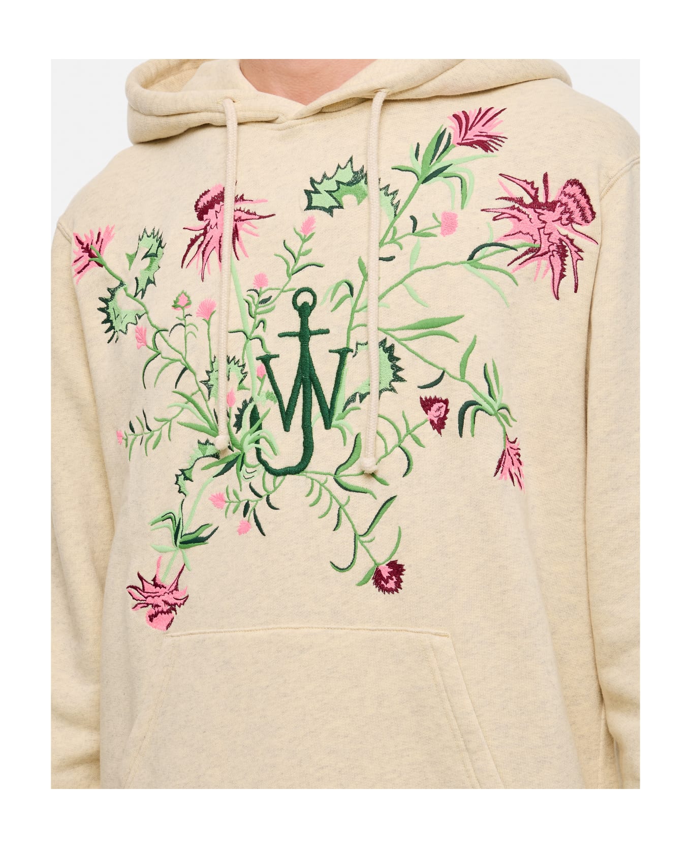 J.W. Anderson Pol Thistle Embroidery Hoodie - Beige