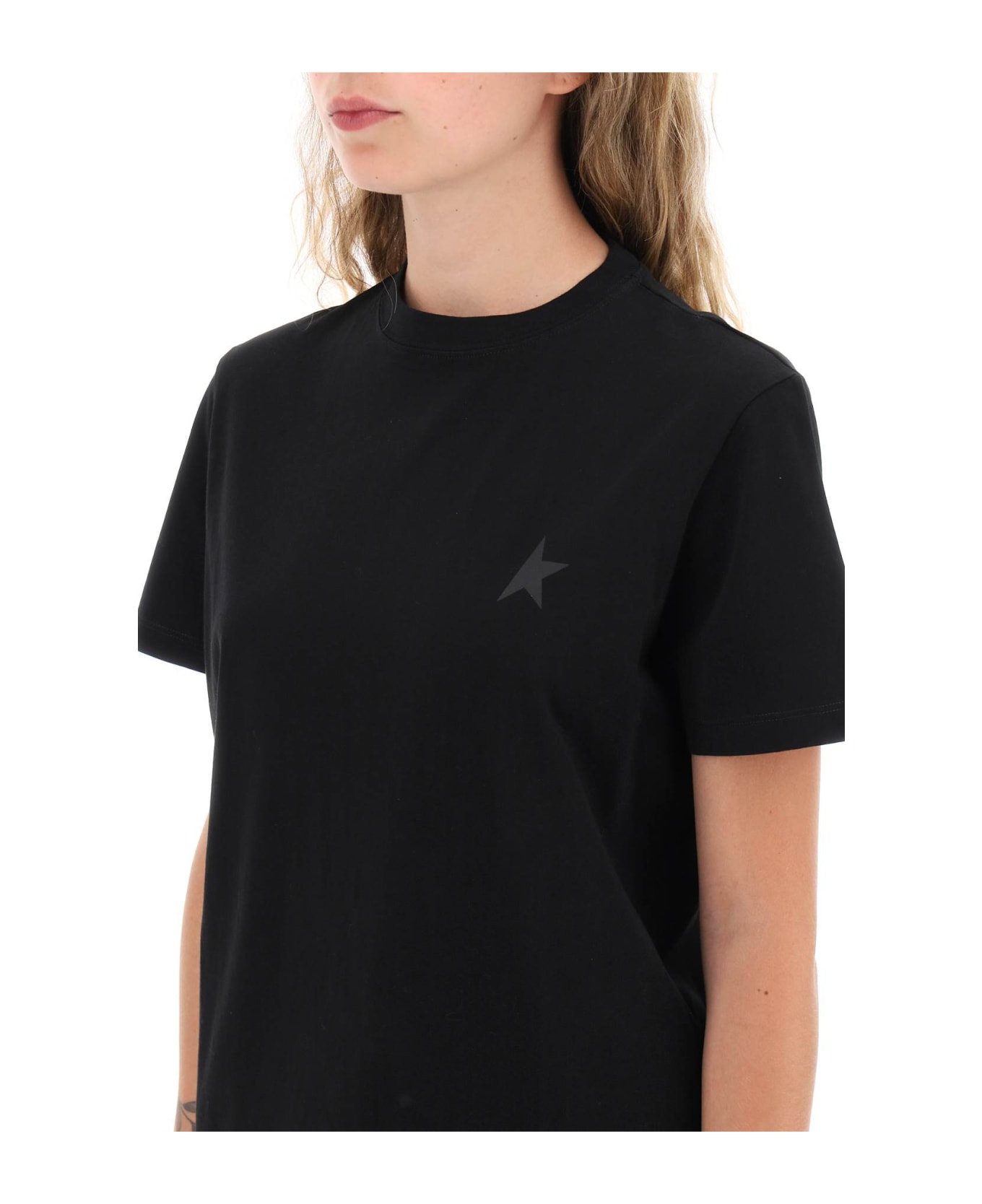 Golden Goose Regular T-shirt With Star Logo - BLACK (Black)