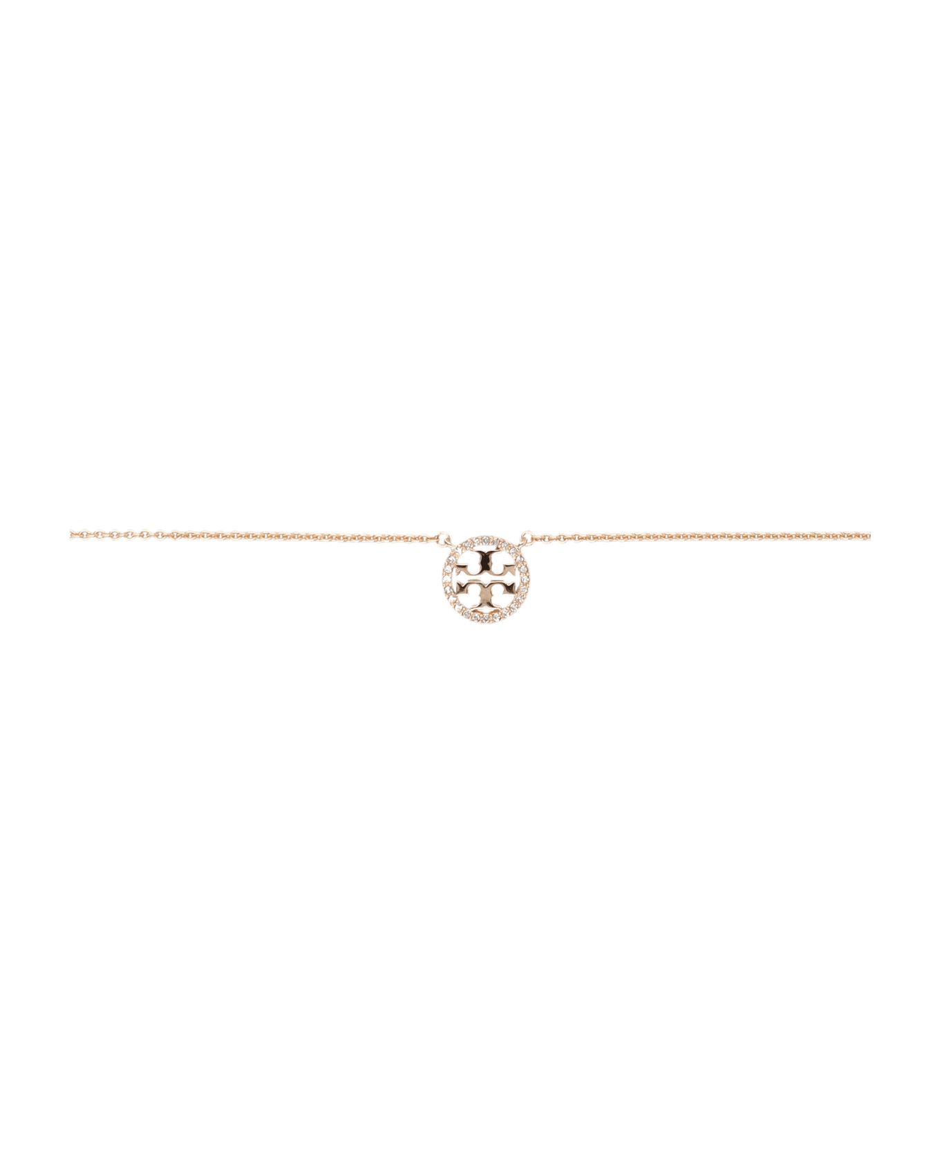 Tory Burch Miller Pave Pendant Necklace - Rose Gold / Crystal