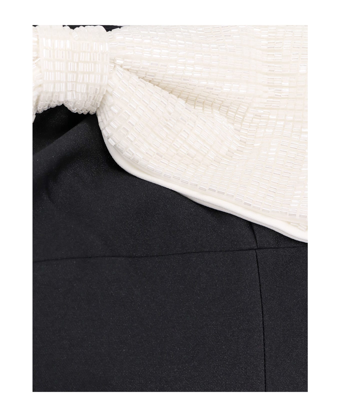 self-portrait Taffeta Contrast Bow Midi Dress - Black