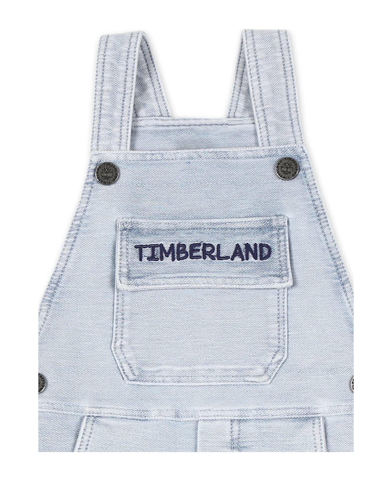 Timberland Denim Dungarees Pour Bébé Garçon Avec Logo - Denim