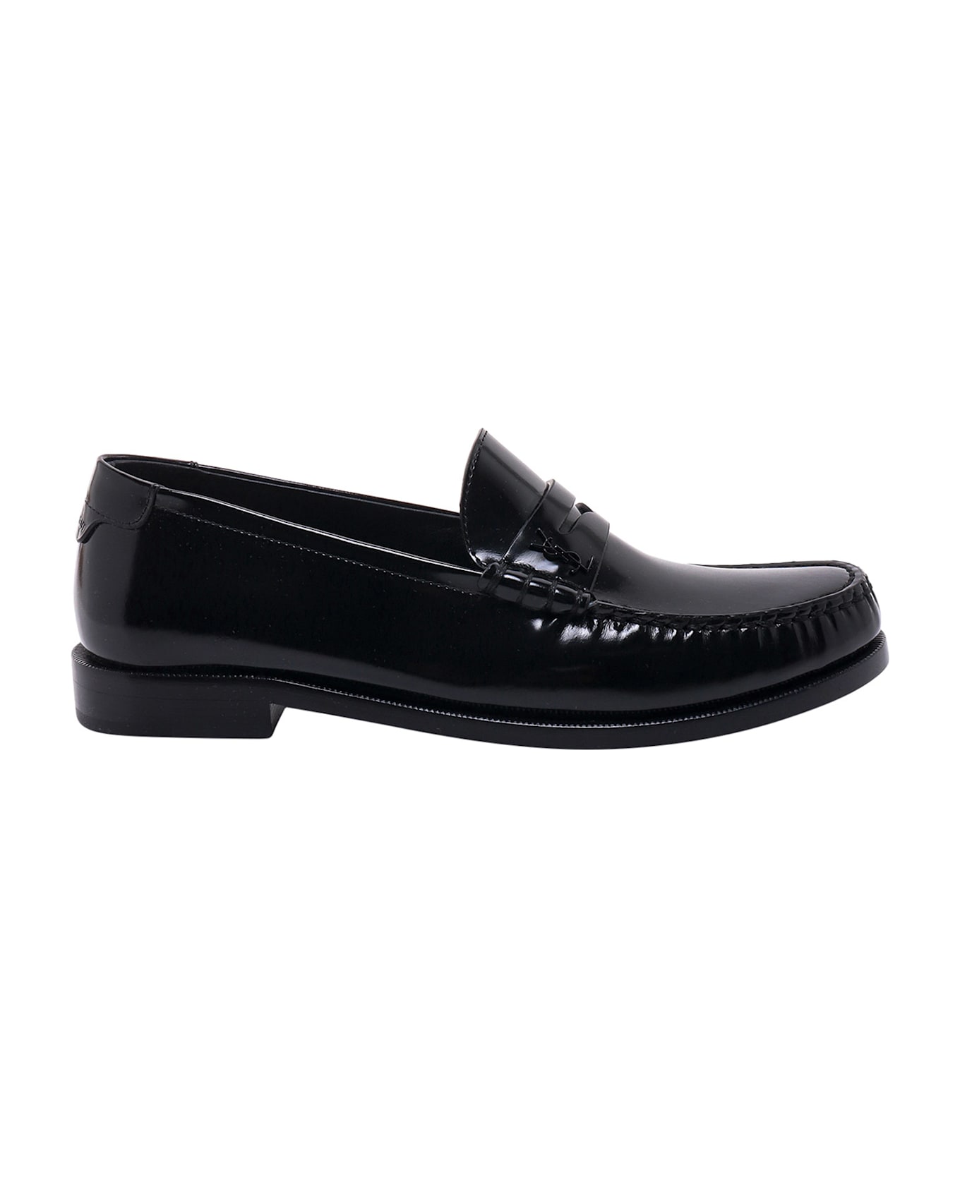 Saint Laurent Monogram Leather Loafer - Black