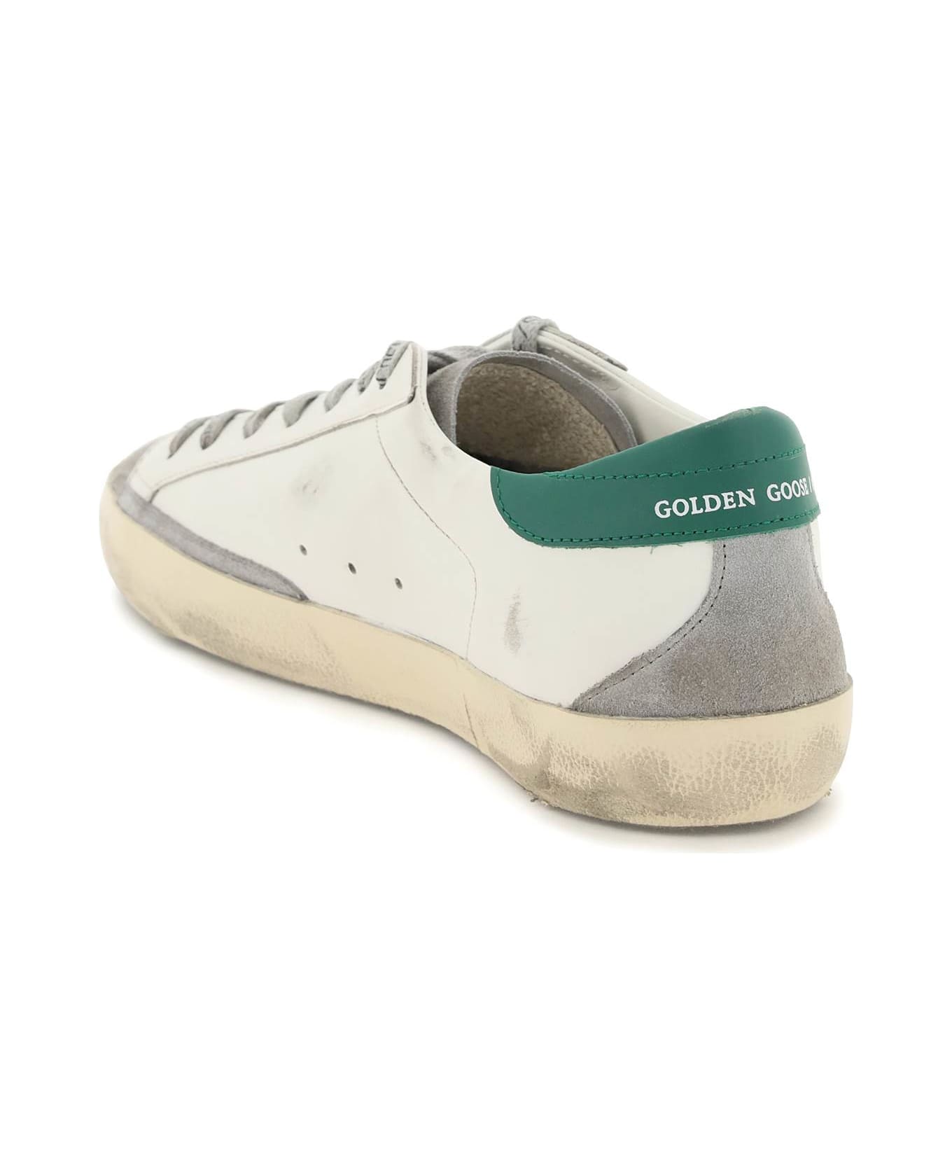 Golden Goose Super-star Sneakers - WHITE/GREY/SILVER/GREEN (White)