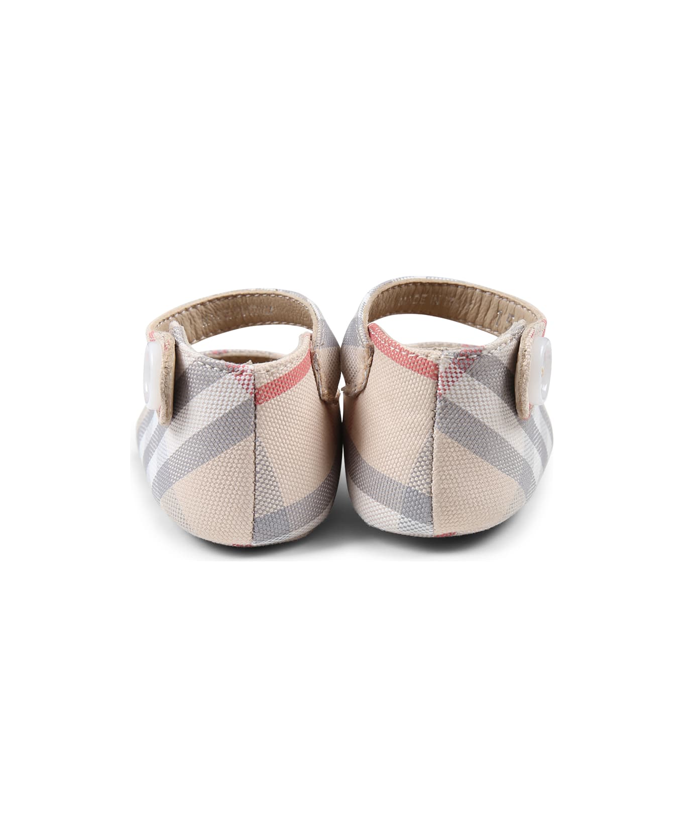 Burberry Beige Mary Jane Ballet Flats For Baby Girl Vintage Check - Beige