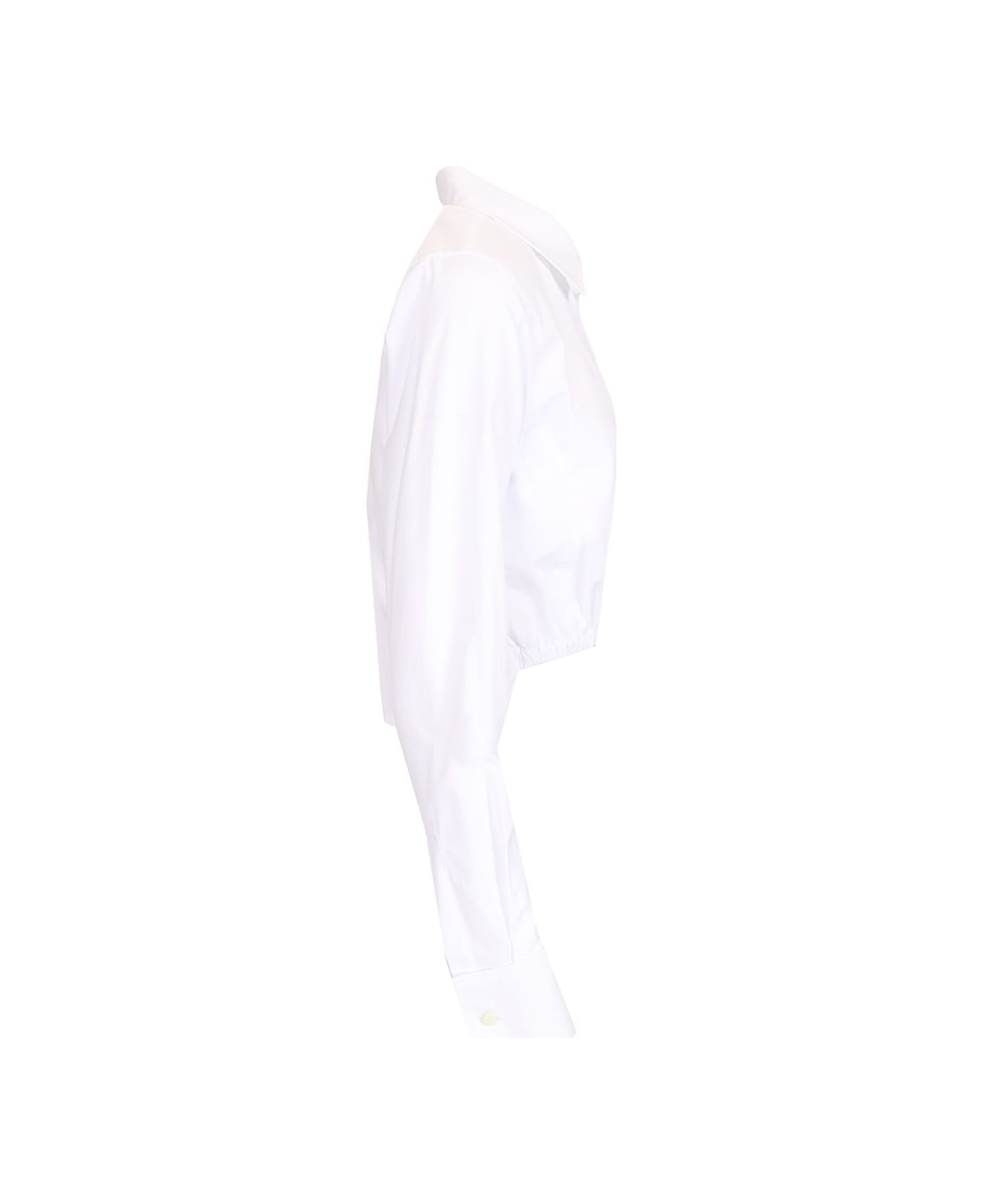 Max Mara Cotton Crop Shirt - WHITE
