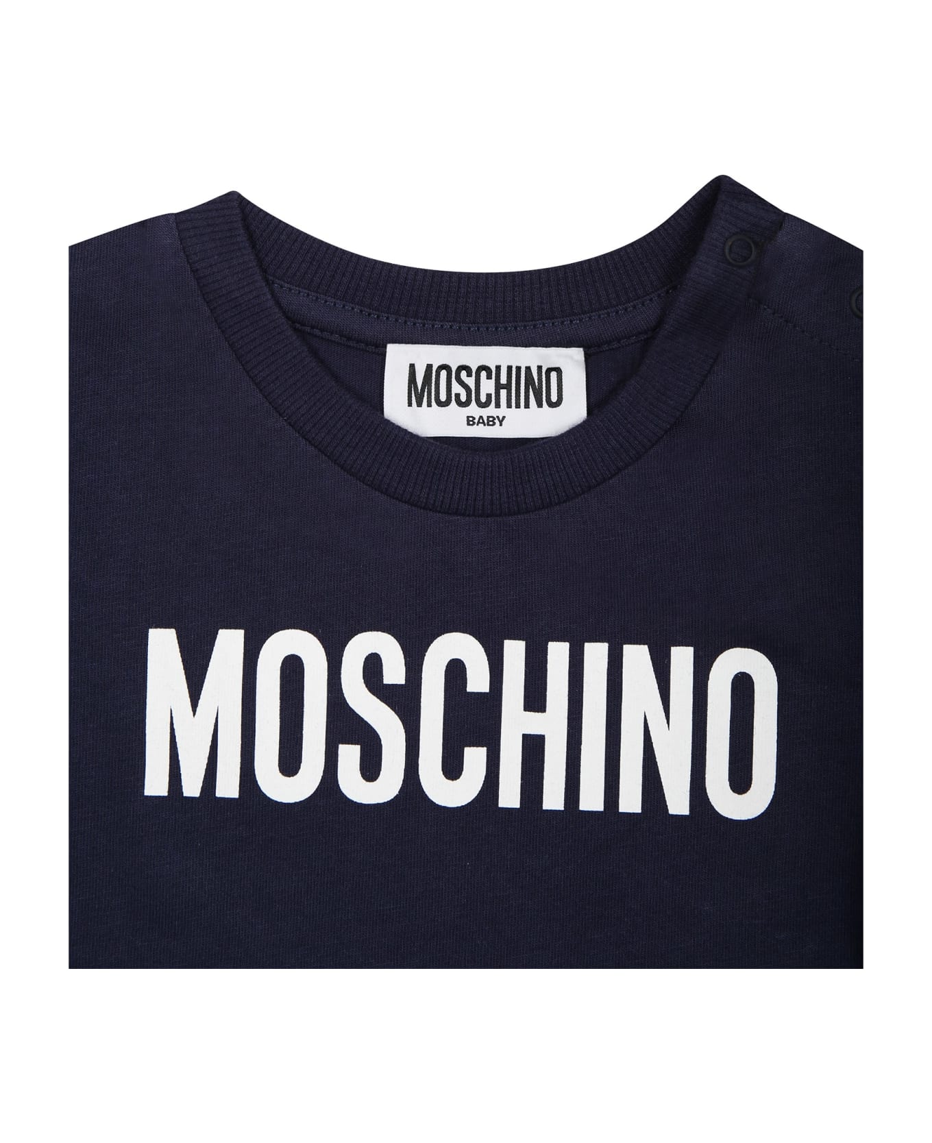 Moschino Blue T-shirt For Babies With Logo - Blue