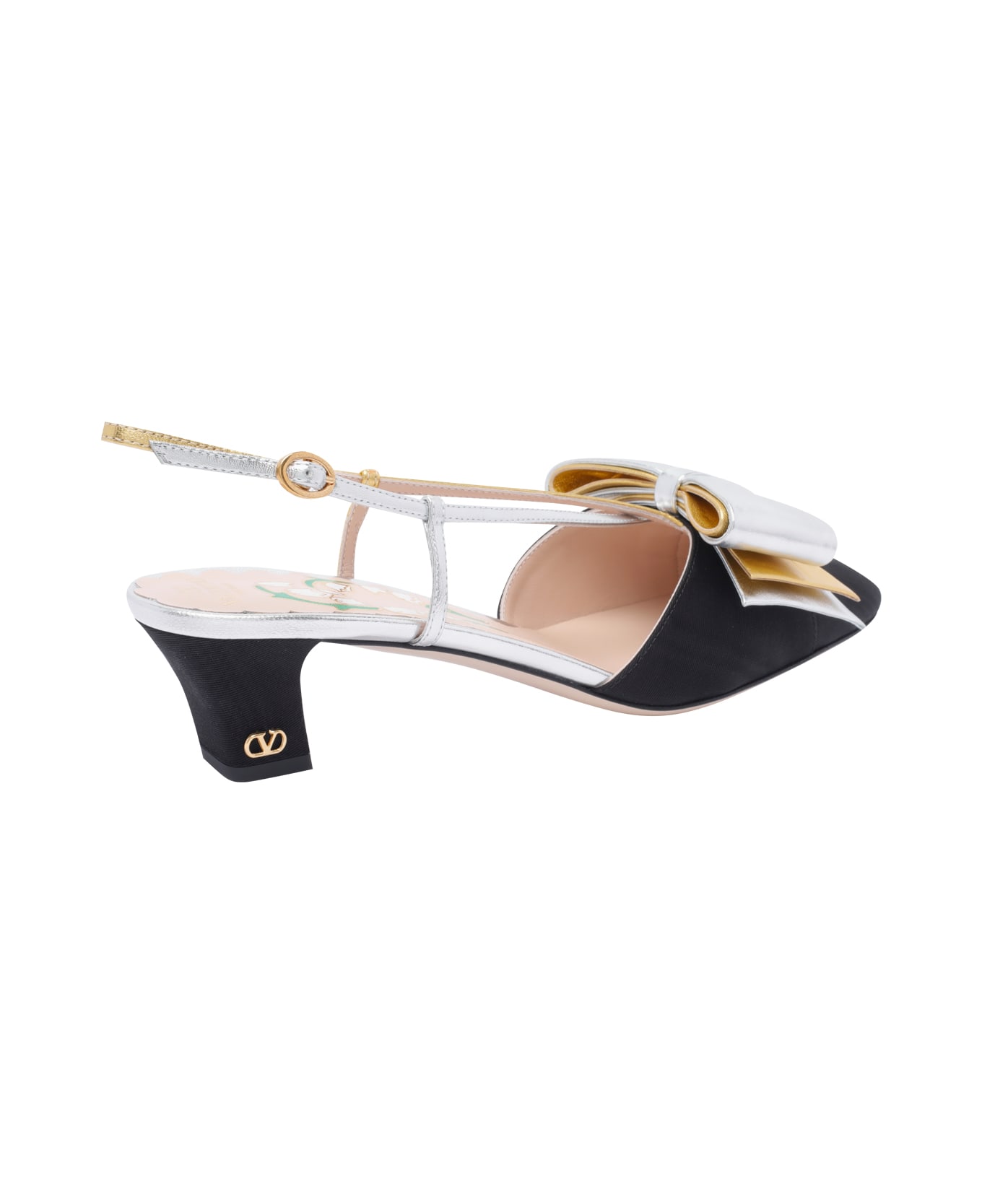 Valentino Garavani Slingback Decollete
 Bowow In Moire
 Tissue - Black