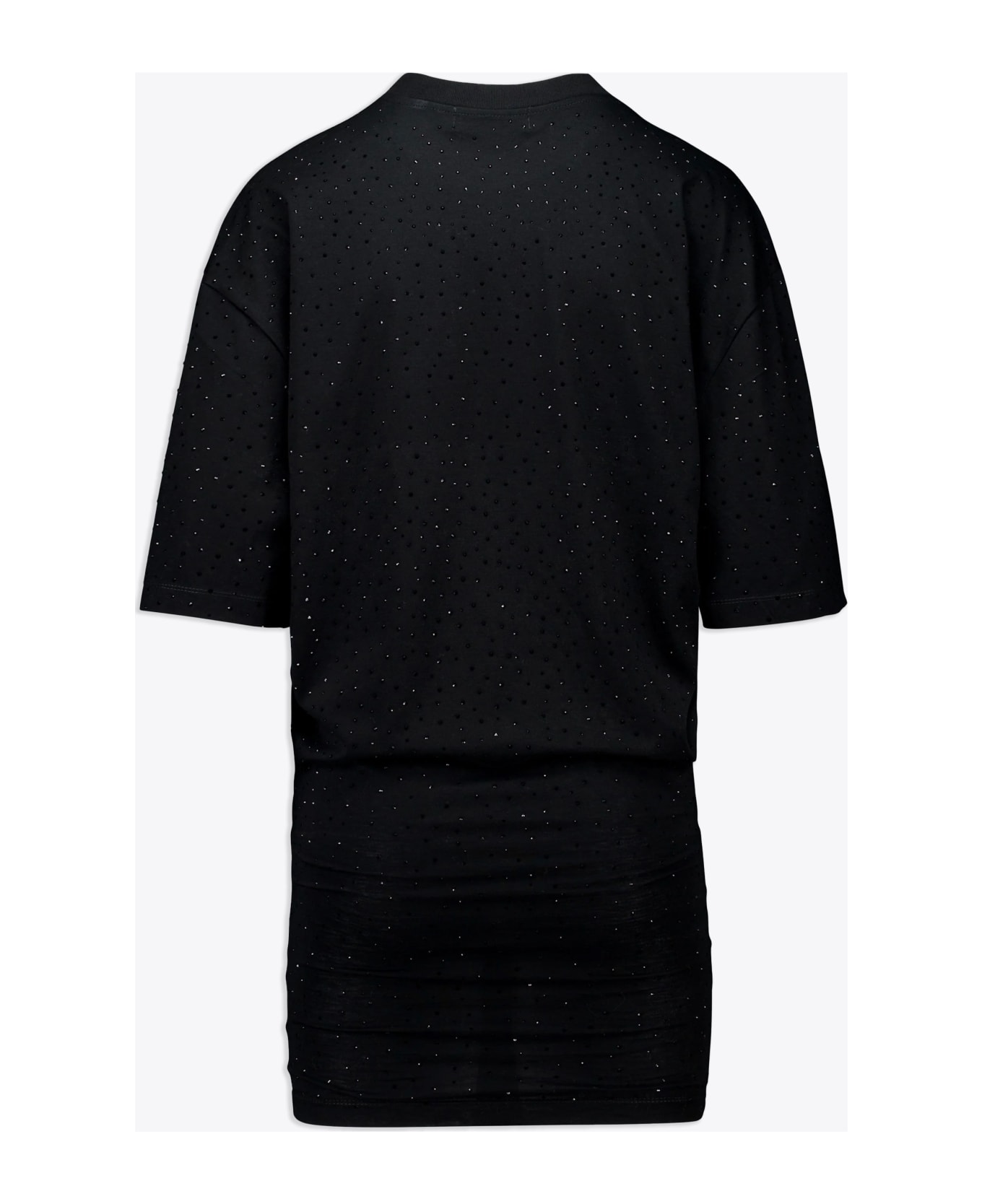 Laneus Jersey Dress Woman Black cotton mini dress with crystals - Jersey Mini Dress - Nero