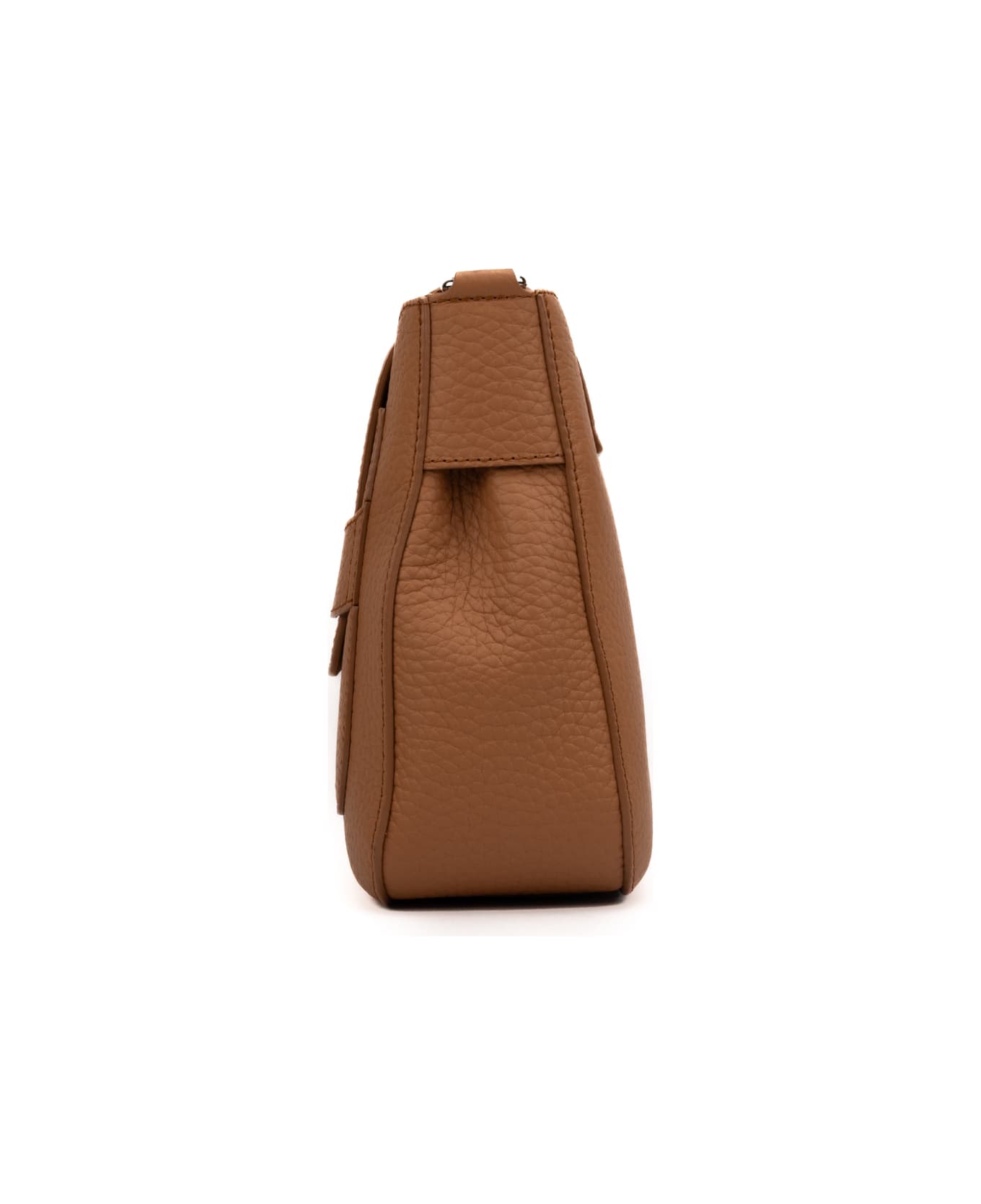 Orciani Dama Soft Midi Bag In Leather - Mandorla
