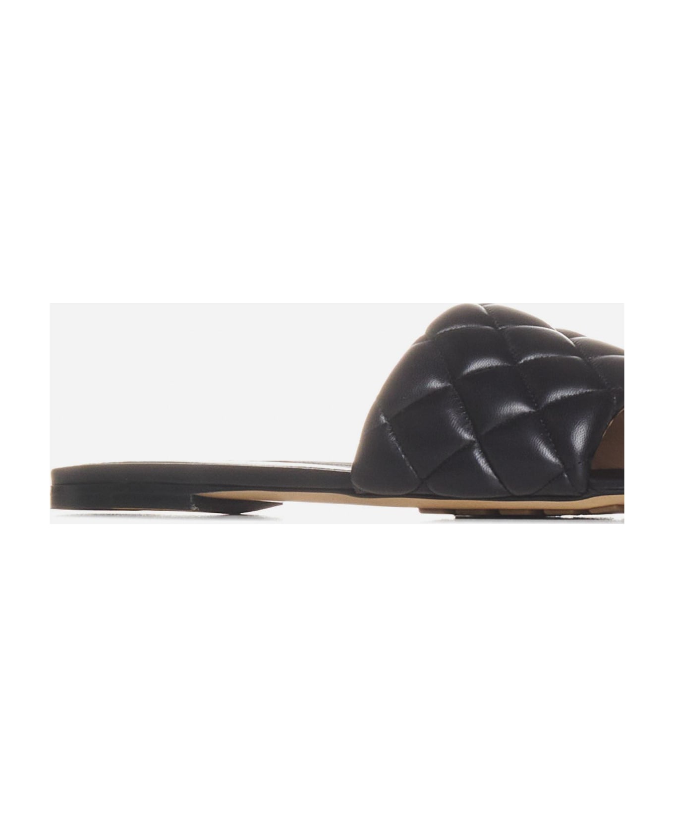 Bottega Veneta Padded Intrecciato Leather Flat Sandals - Black サンダル