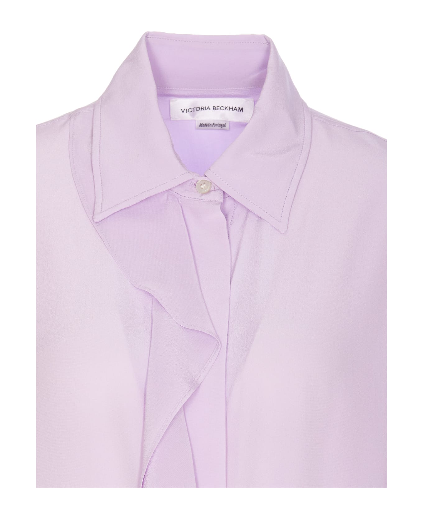 Victoria Beckham Asymmetric Ruffle Shirt - Purple